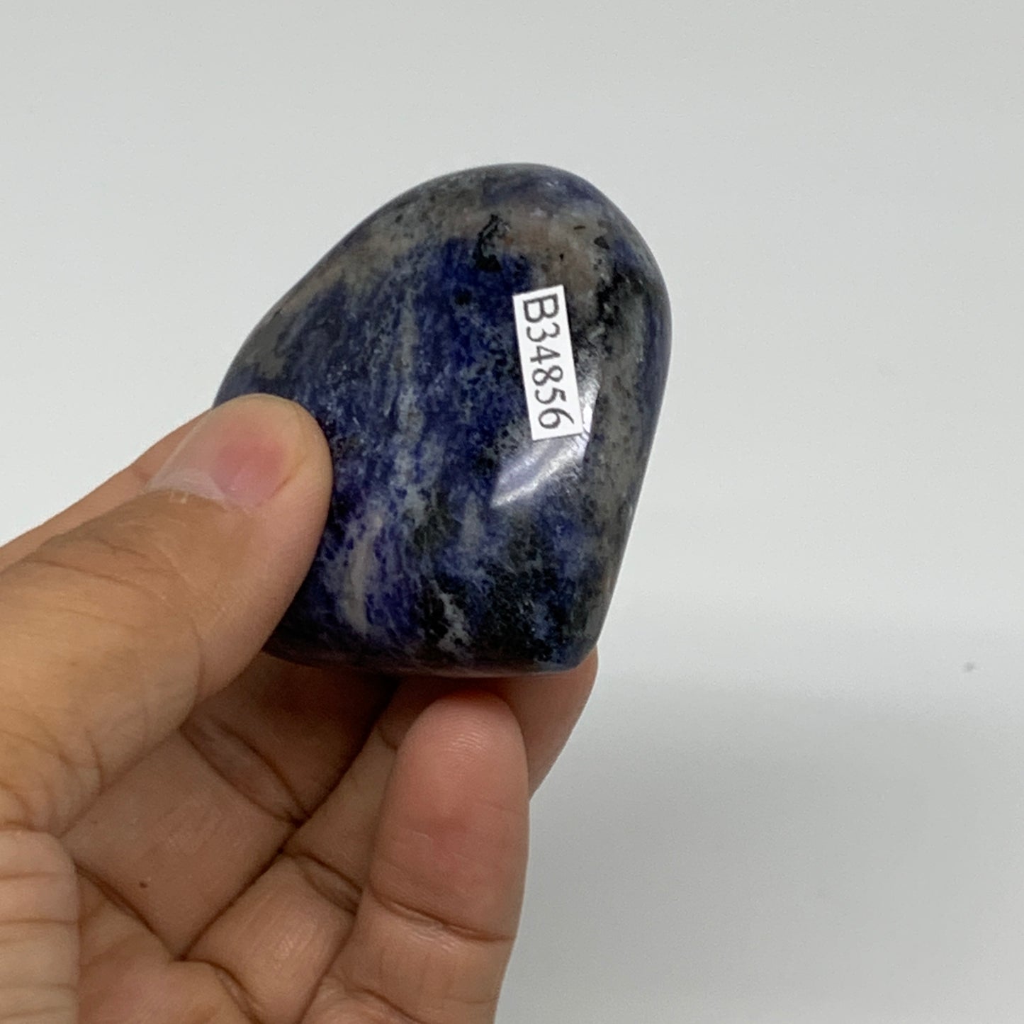 81g, 2"x2.1"x0.8", Natural Sodalite Heart Polished Gemstone, B34856