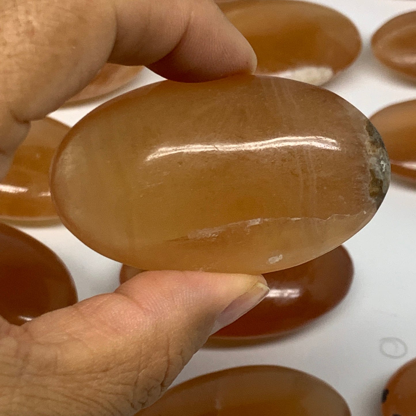 6.3 lbs, 2"-3", 39pcs, Honey Calcite Palm-Stone Stones @Afghanistan, B26826