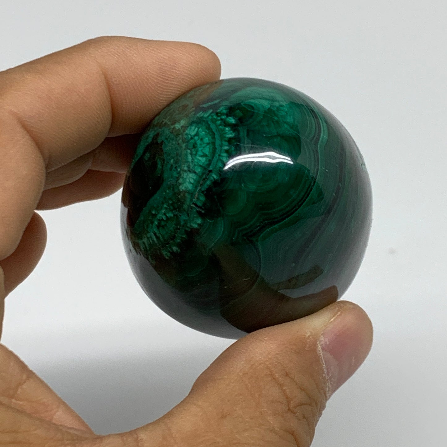 201g, 2.2"x1.7", Natural Solid Malachite Egg Polished Gemstone @Congo, B32768