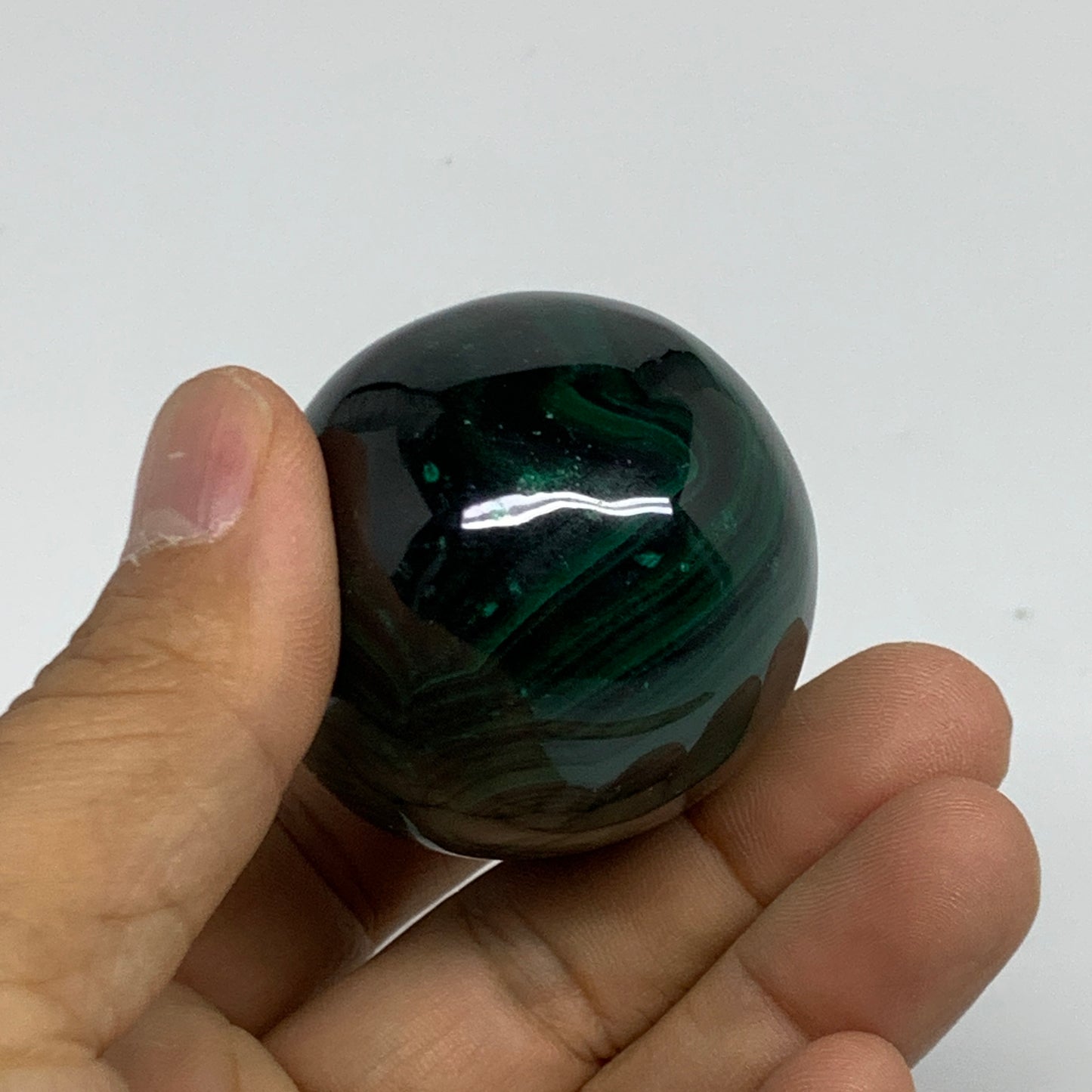201g, 2.2"x1.7", Natural Solid Malachite Egg Polished Gemstone @Congo, B32768