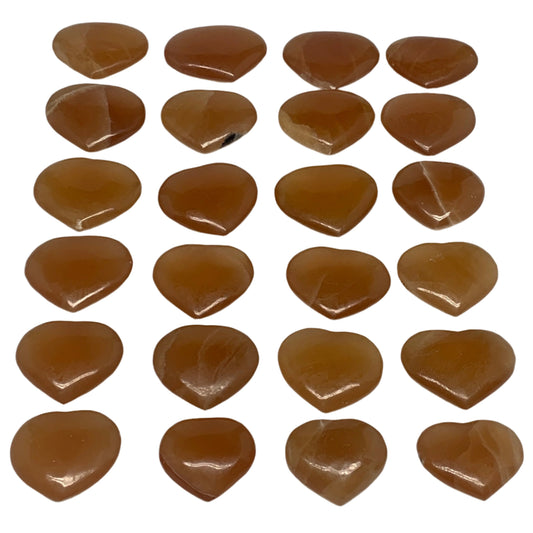 5.12 lbs ,24 pcs, 1.8"- 2.5", Natural Honey Calcite Hearts @Afghanistan, B26827
