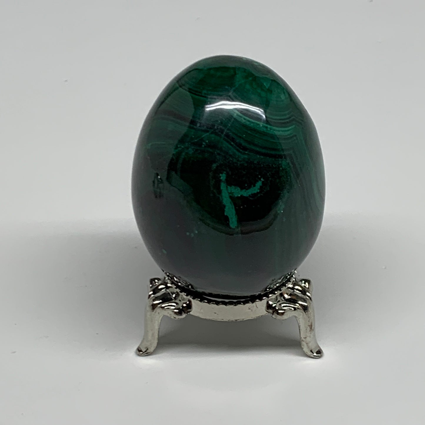 201g, 2.2"x1.7", Natural Solid Malachite Egg Polished Gemstone @Congo, B32768