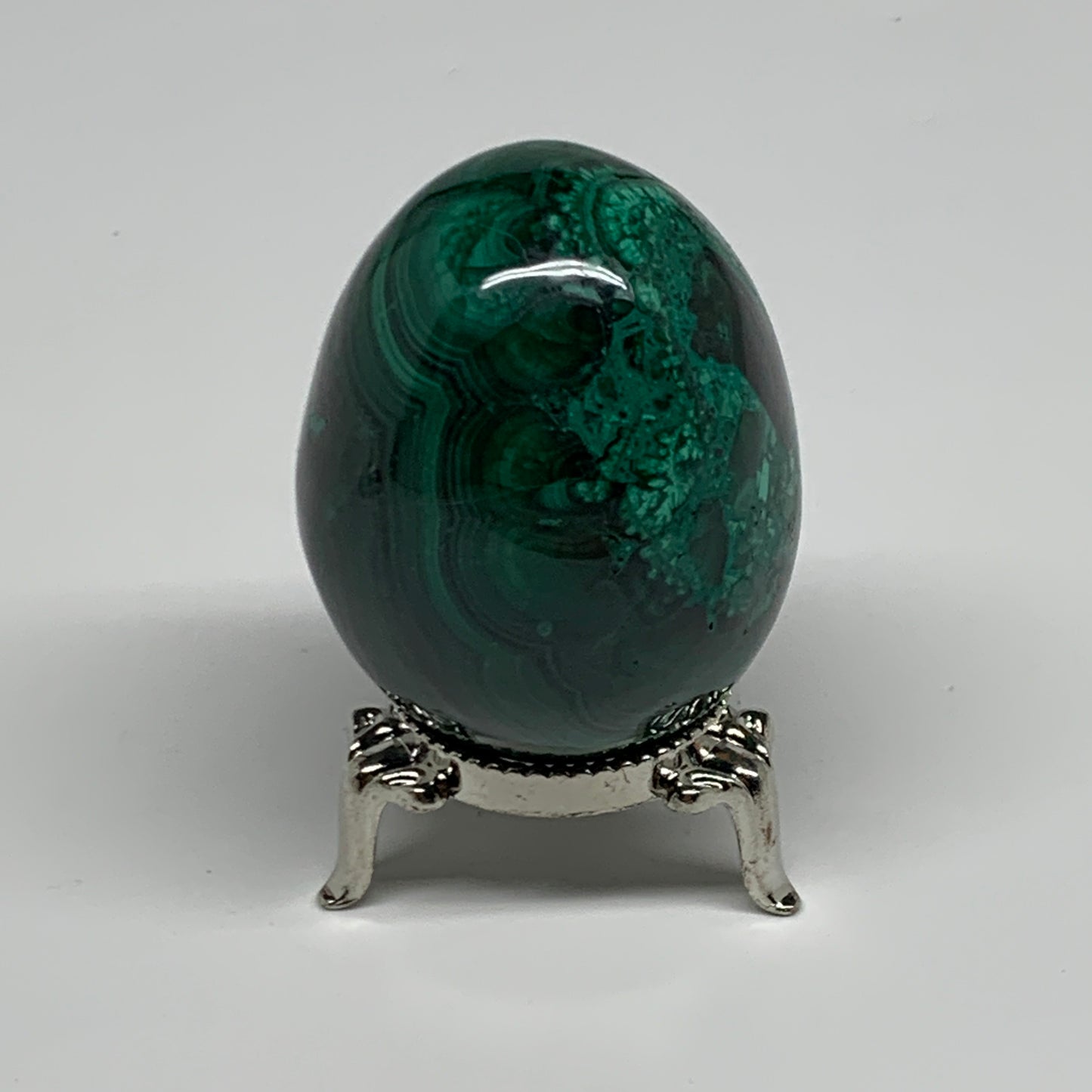 201g, 2.2"x1.7", Natural Solid Malachite Egg Polished Gemstone @Congo, B32768