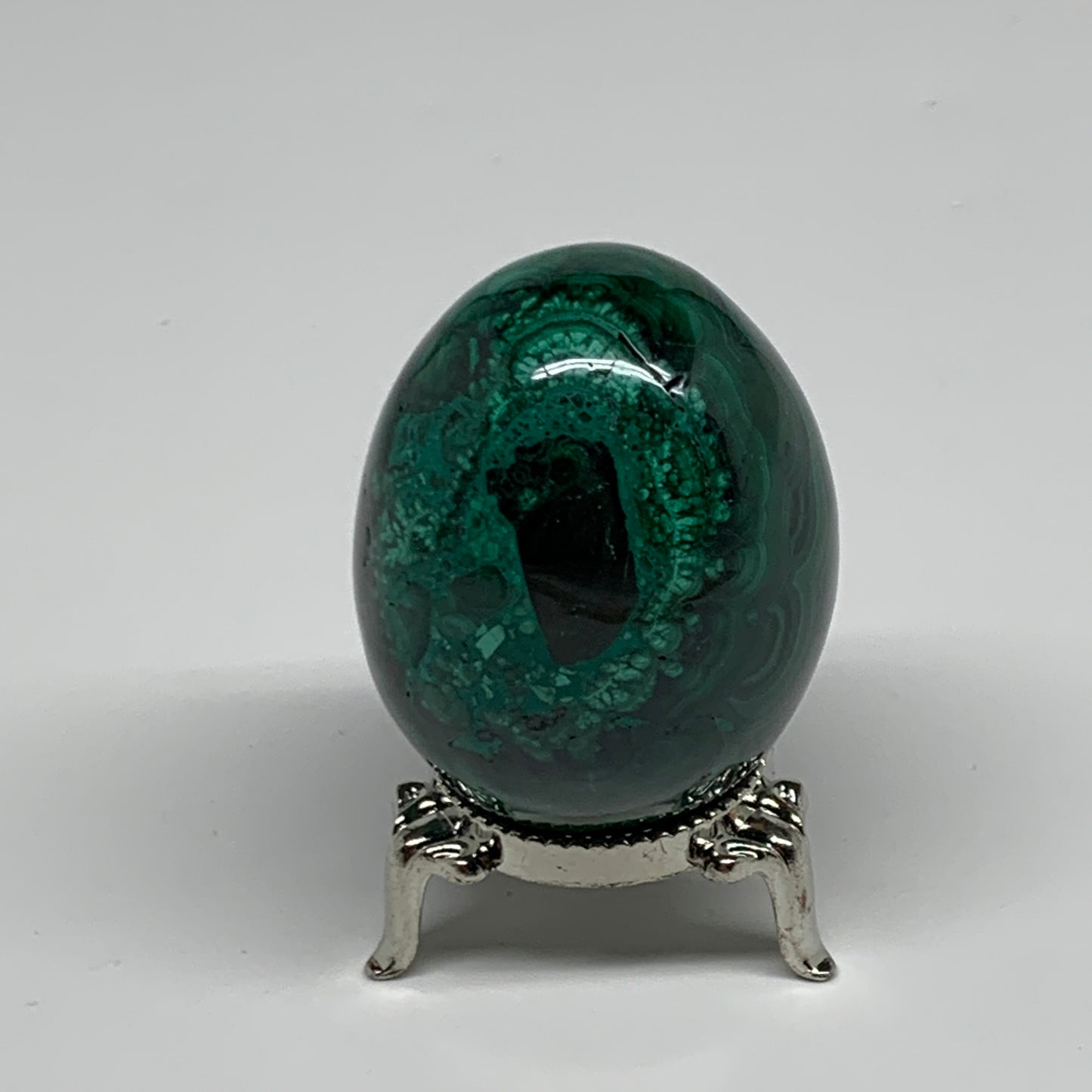 201g, 2.2"x1.7", Natural Solid Malachite Egg Polished Gemstone @Congo, B32768