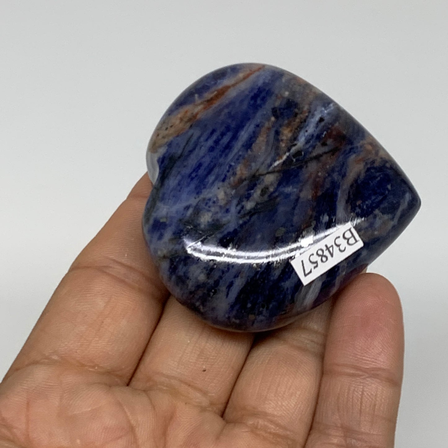 80.9g, 2.1"x2.2"x0.8", Natural Sodalite Heart Polished Gemstone, B34857