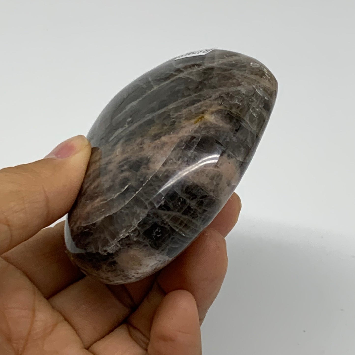 0.48 lbs, 2.7"x3.1"x1.1", Black Moonstone Heart Polished Crystal Decor, B37905