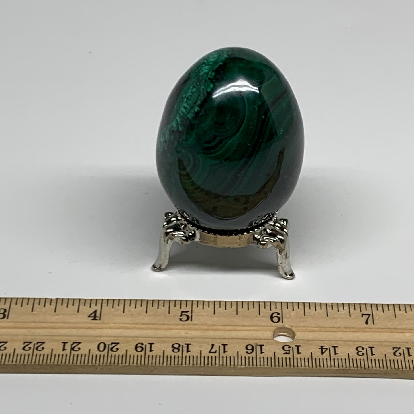 201g, 2.2"x1.7", Natural Solid Malachite Egg Polished Gemstone @Congo, B32768