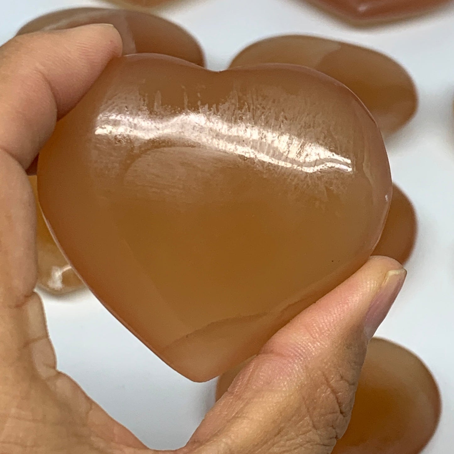 5.12 lbs ,24 pcs, 1.8"- 2.5", Natural Honey Calcite Hearts @Afghanistan, B26827