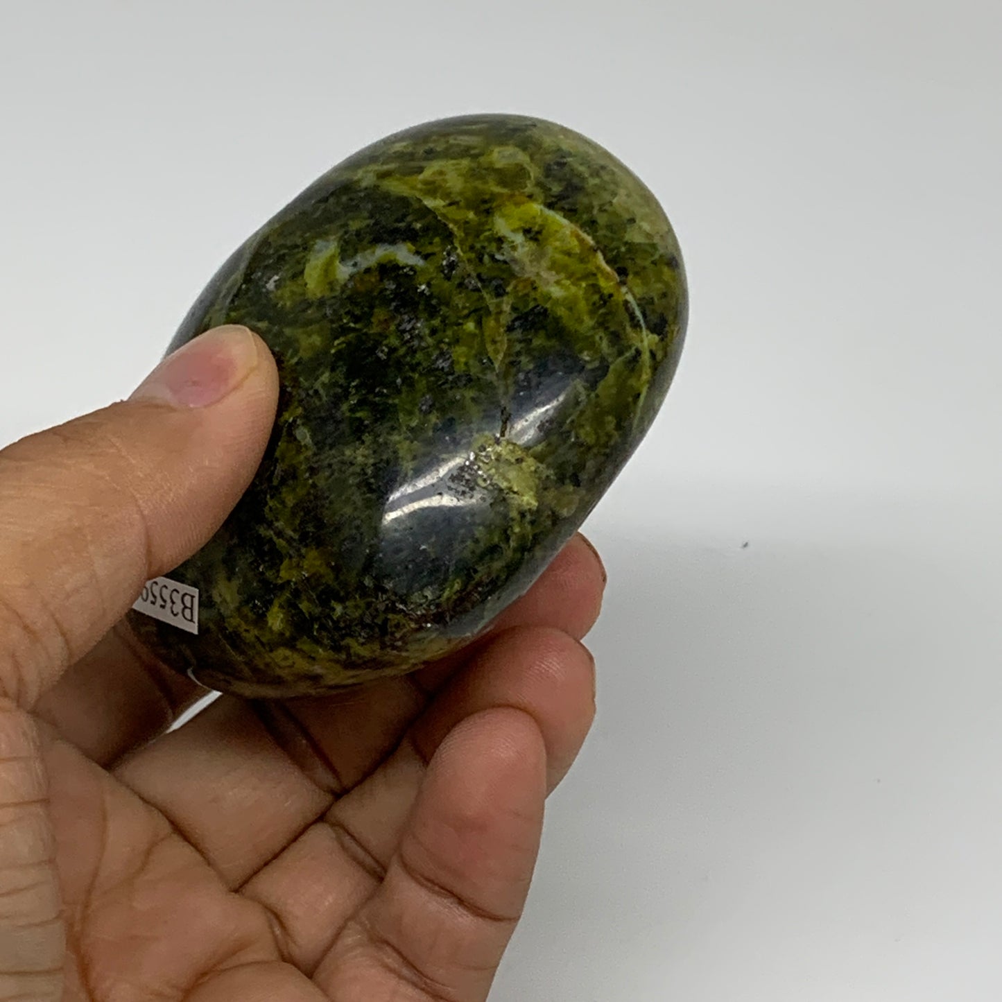 218.3g, 2.7"x2.9"x1.5", Green Opal Heart Polished Gemstone Crystal, B35598