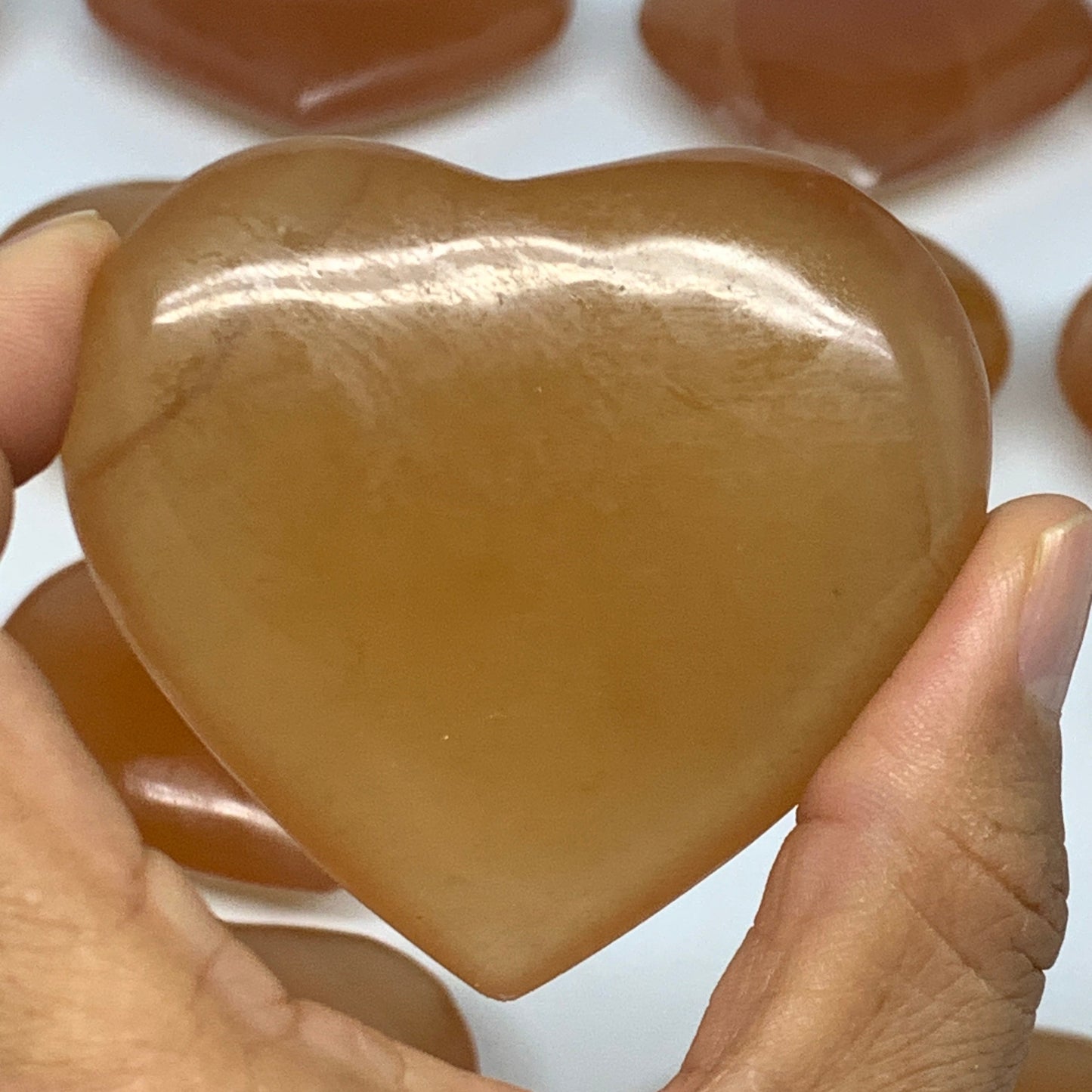 5.12 lbs ,24 pcs, 1.8"- 2.5", Natural Honey Calcite Hearts @Afghanistan, B26827