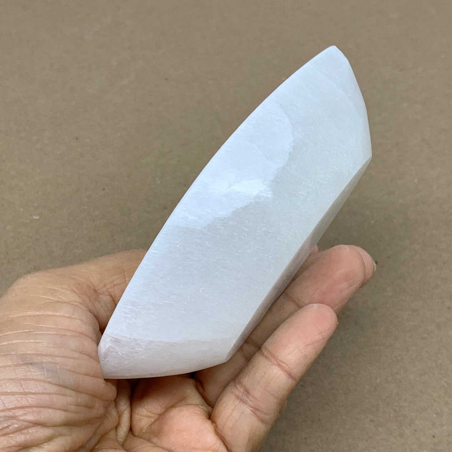224g, 4.6"x2.7"x1.1", Natural Eye Shape Selenite Bowl Crystals, B36161