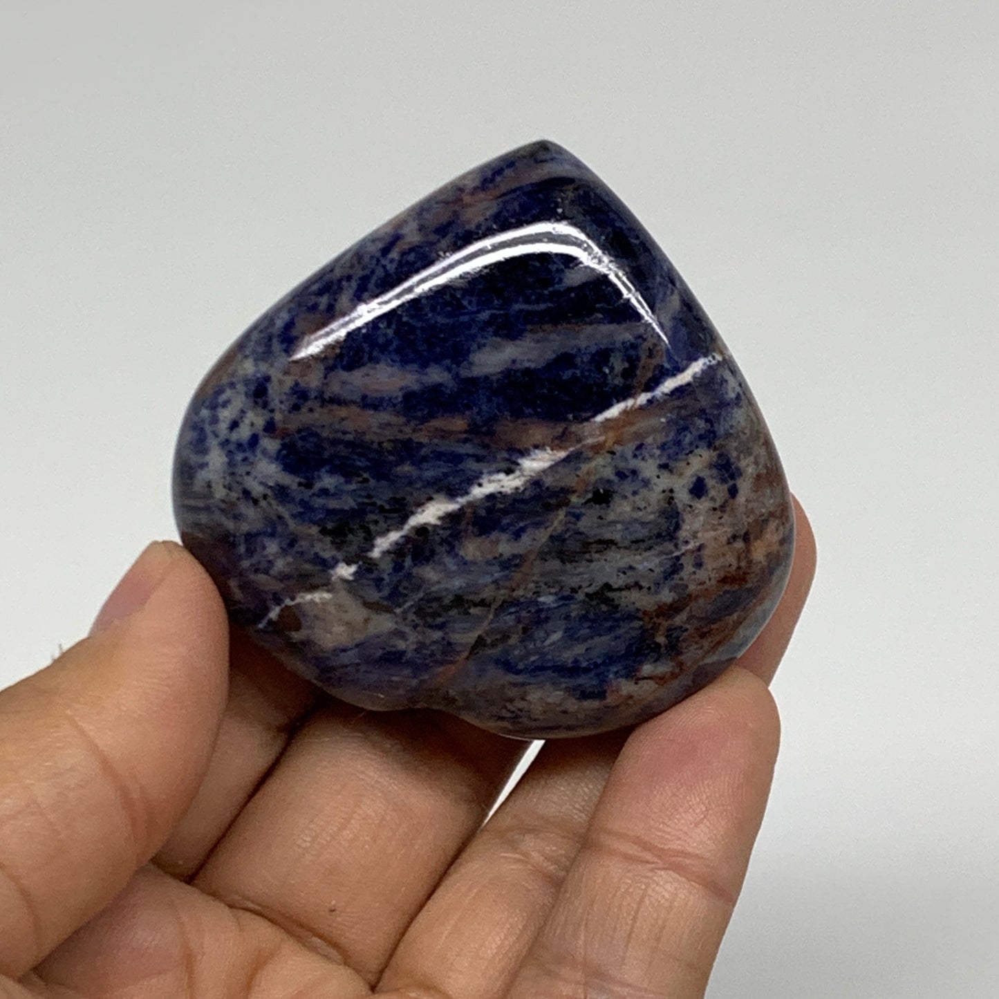 80.9g, 2.1"x2.2"x0.8", Natural Sodalite Heart Polished Gemstone, B34857