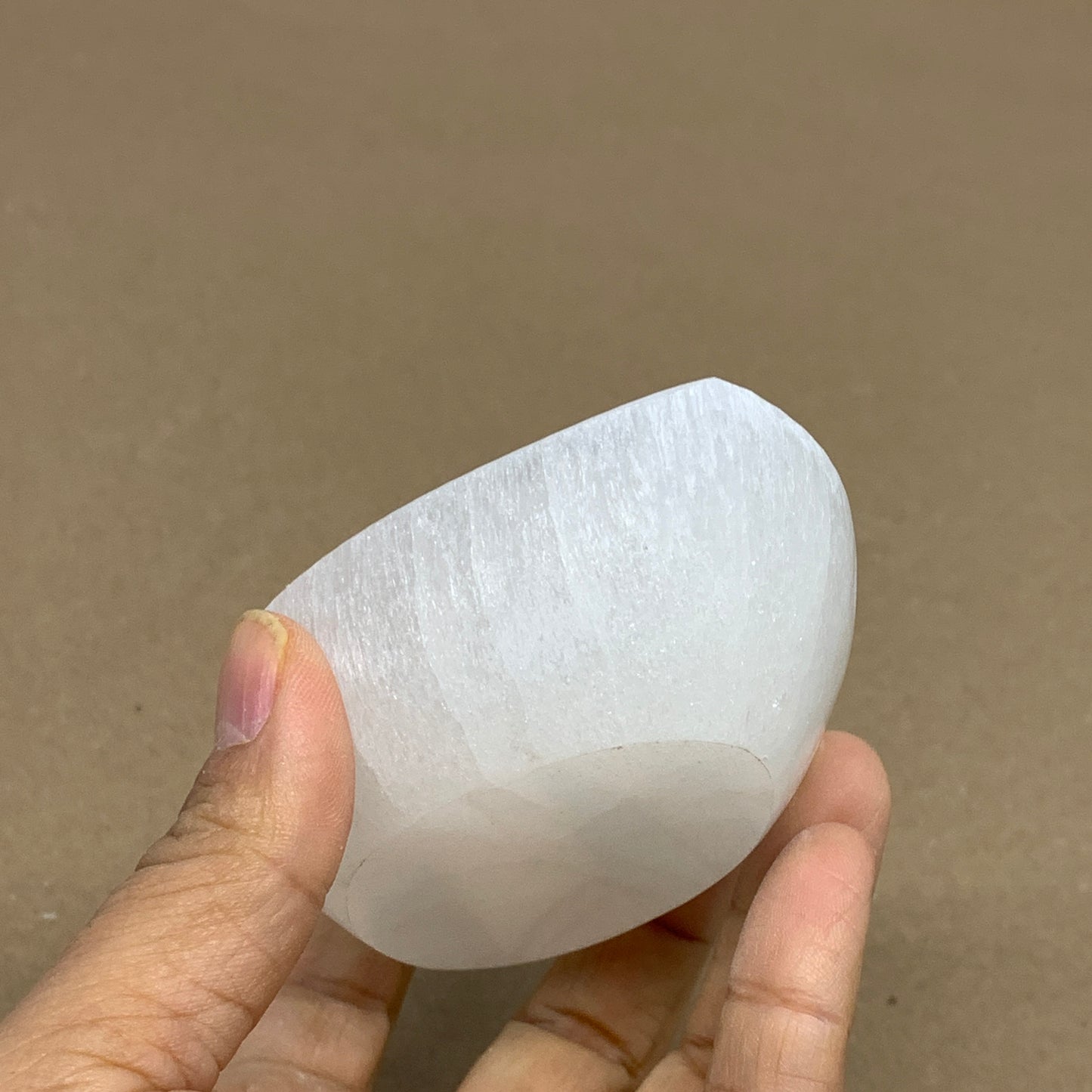 224g, 4.6"x2.7"x1.1", Natural Eye Shape Selenite Bowl Crystals, B36161