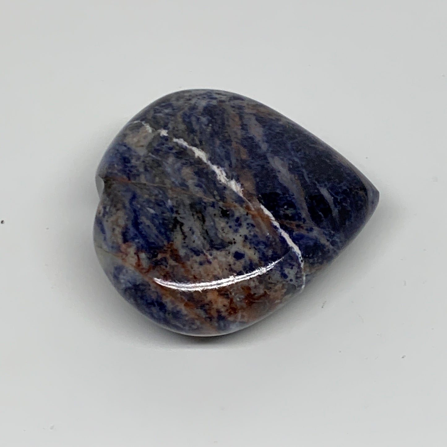 80.9g, 2.1"x2.2"x0.8", Natural Sodalite Heart Polished Gemstone, B34857