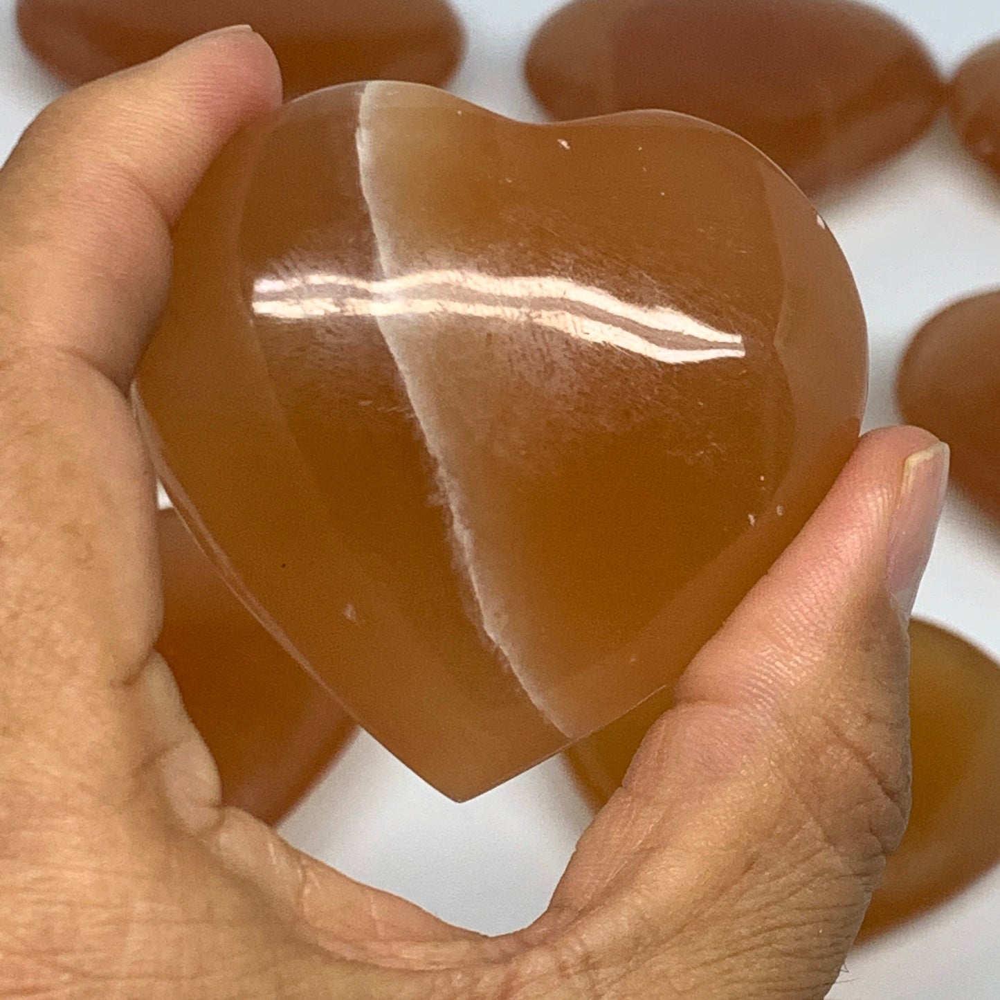 5.12 lbs ,24 pcs, 1.8"- 2.5", Natural Honey Calcite Hearts @Afghanistan, B26827