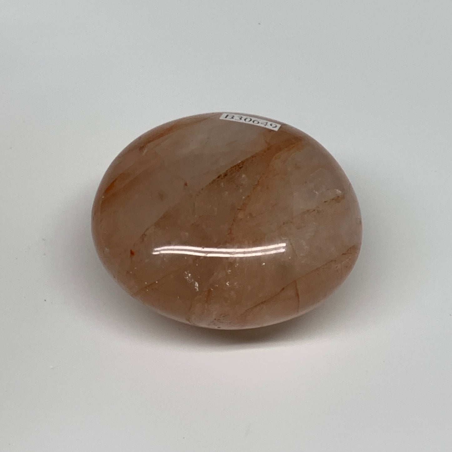 152g,2.3"x2.1"x1.3", Red Hematoid Fire Quartz Palm-Stone Crystal Polished, B3064