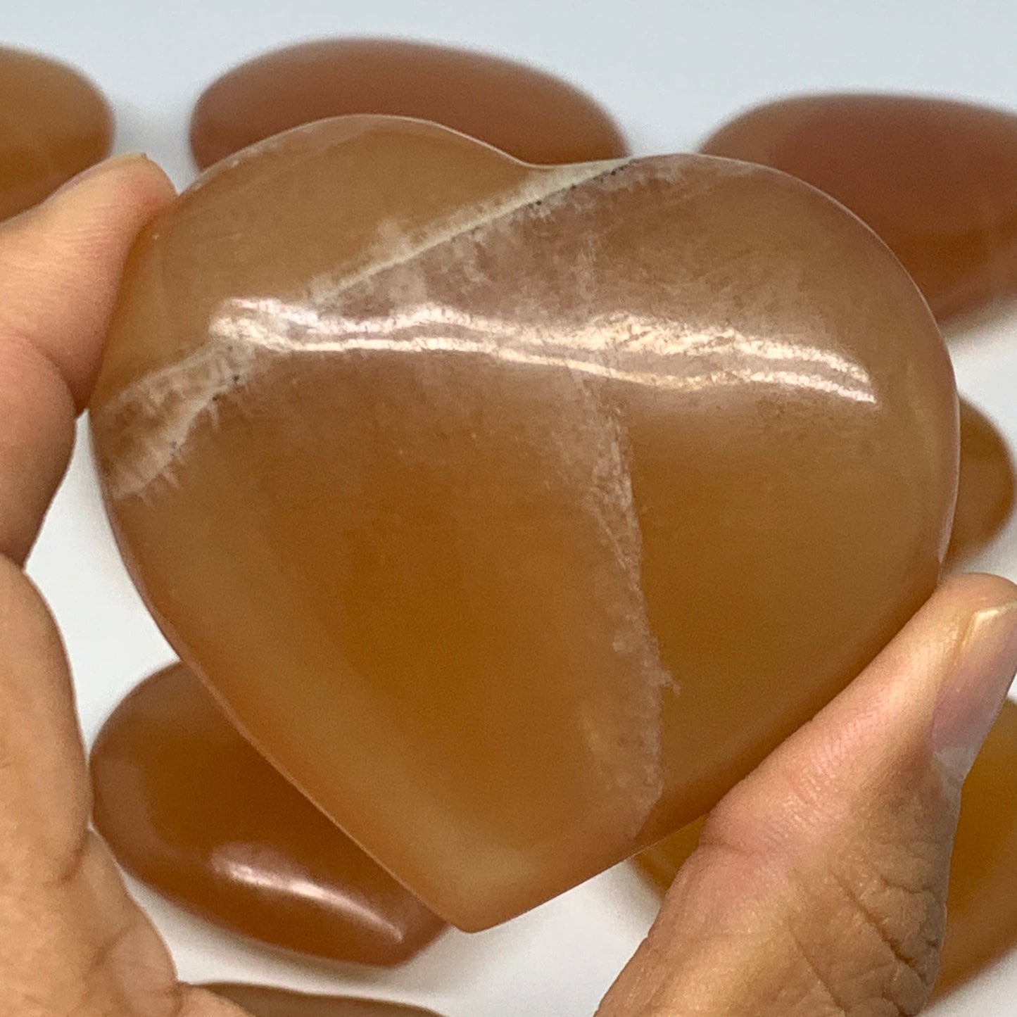 5.12 lbs ,24 pcs, 1.8"- 2.5", Natural Honey Calcite Hearts @Afghanistan, B26827