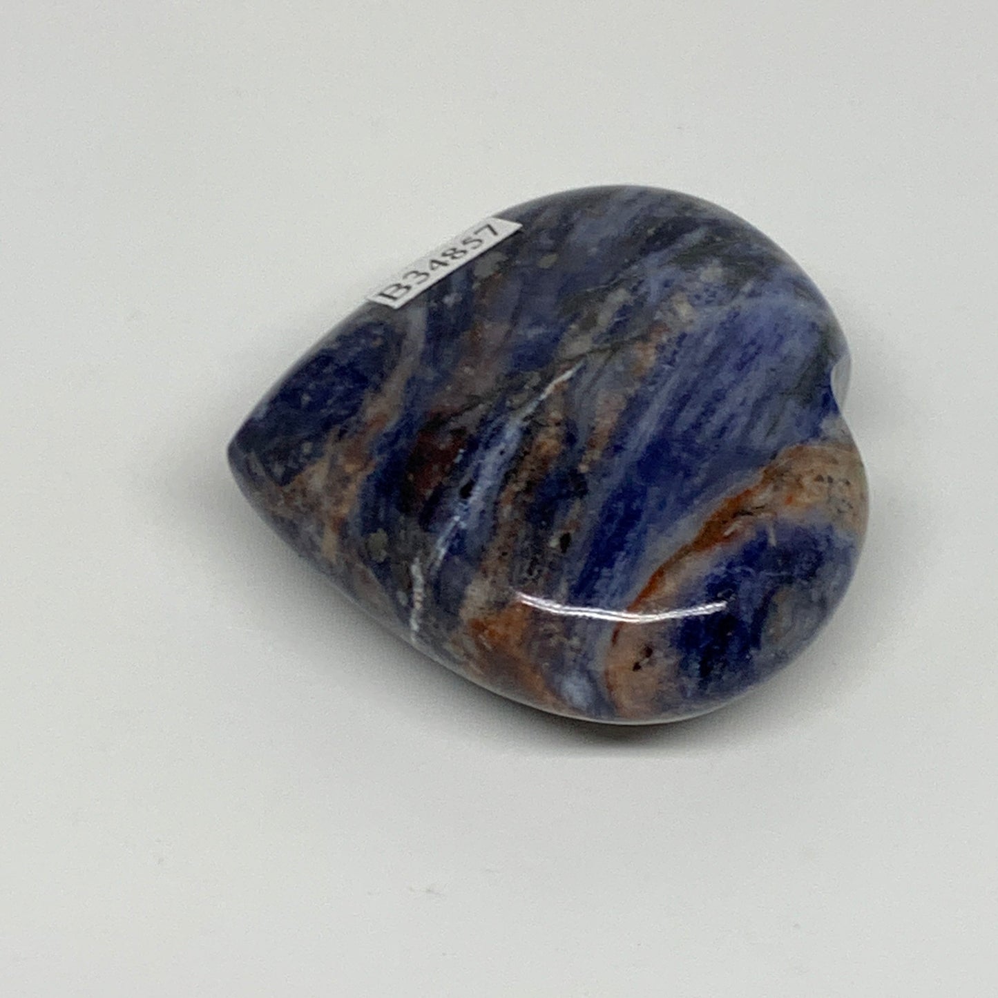 80.9g, 2.1"x2.2"x0.8", Natural Sodalite Heart Polished Gemstone, B34857