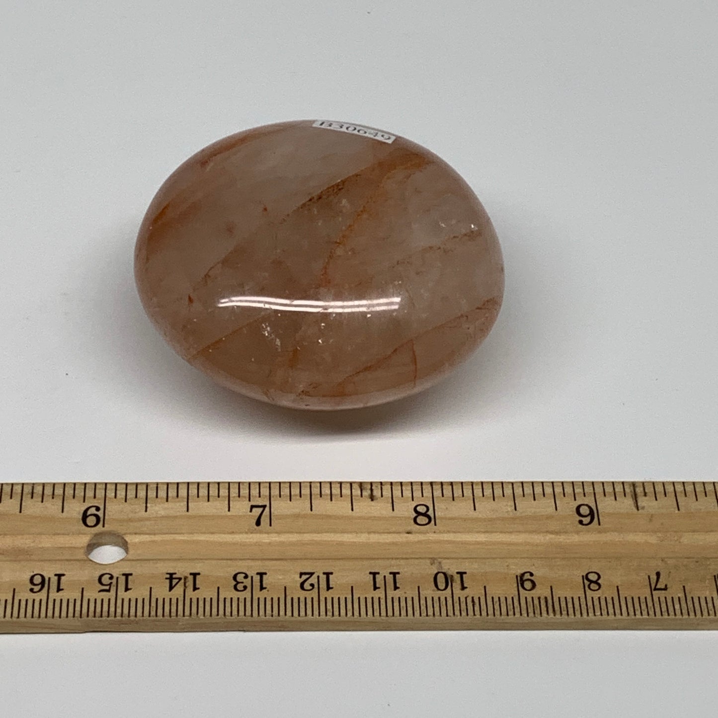 152g,2.3"x2.1"x1.3", Red Hematoid Fire Quartz Palm-Stone Crystal Polished, B3064