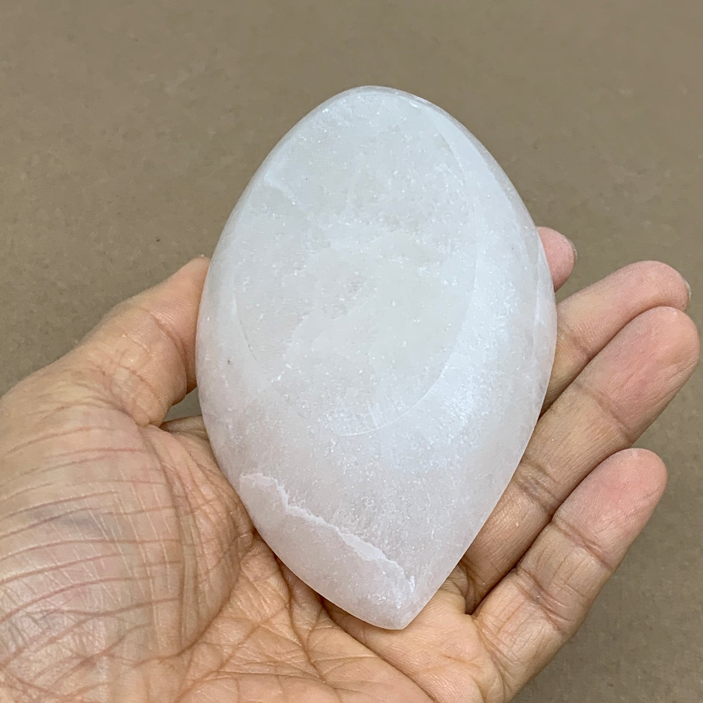 224g, 4.6"x2.7"x1.1", Natural Eye Shape Selenite Bowl Crystals, B36161