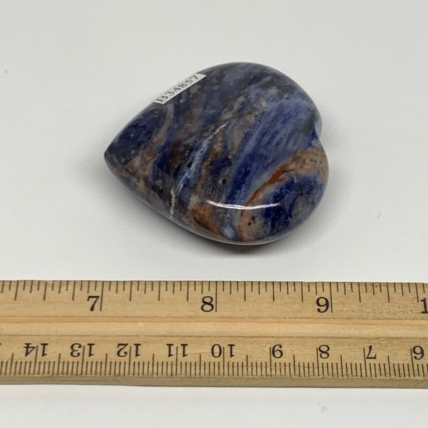 80.9g, 2.1"x2.2"x0.8", Natural Sodalite Heart Polished Gemstone, B34857