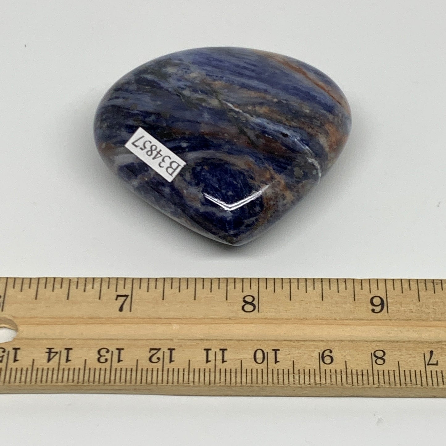 80.9g, 2.1"x2.2"x0.8", Natural Sodalite Heart Polished Gemstone, B34857