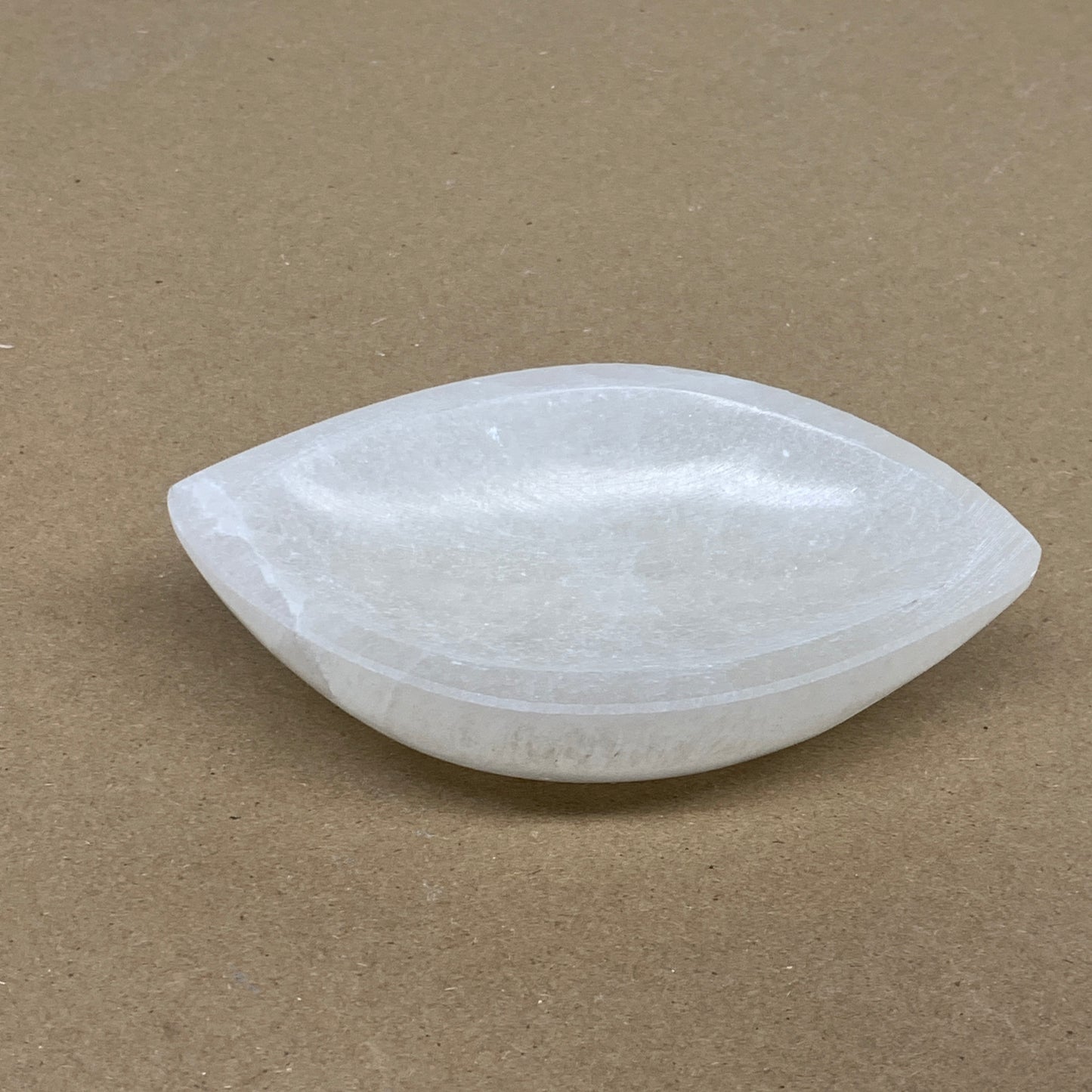 224g, 4.6"x2.7"x1.1", Natural Eye Shape Selenite Bowl Crystals, B36161