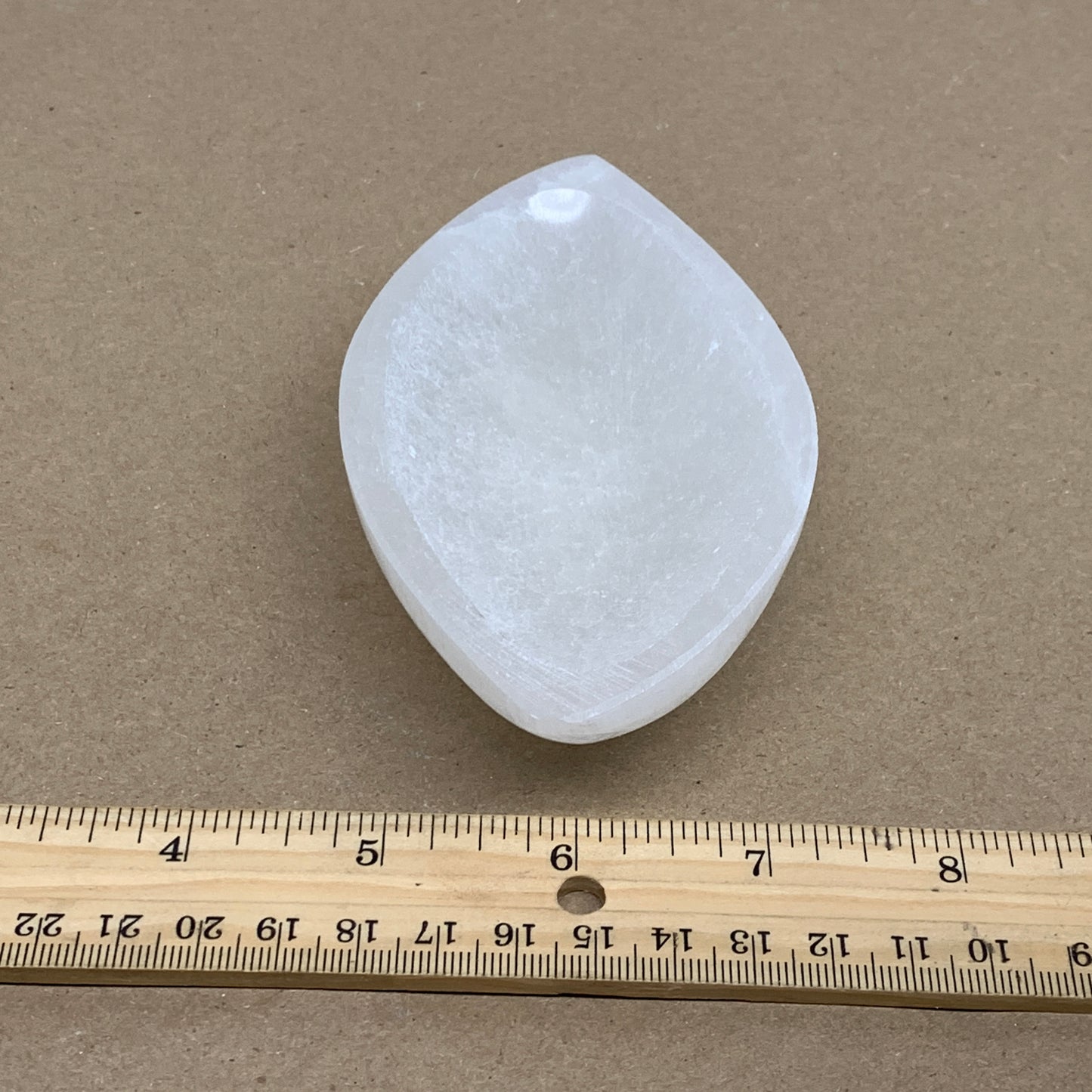 224g, 4.6"x2.7"x1.1", Natural Eye Shape Selenite Bowl Crystals, B36161