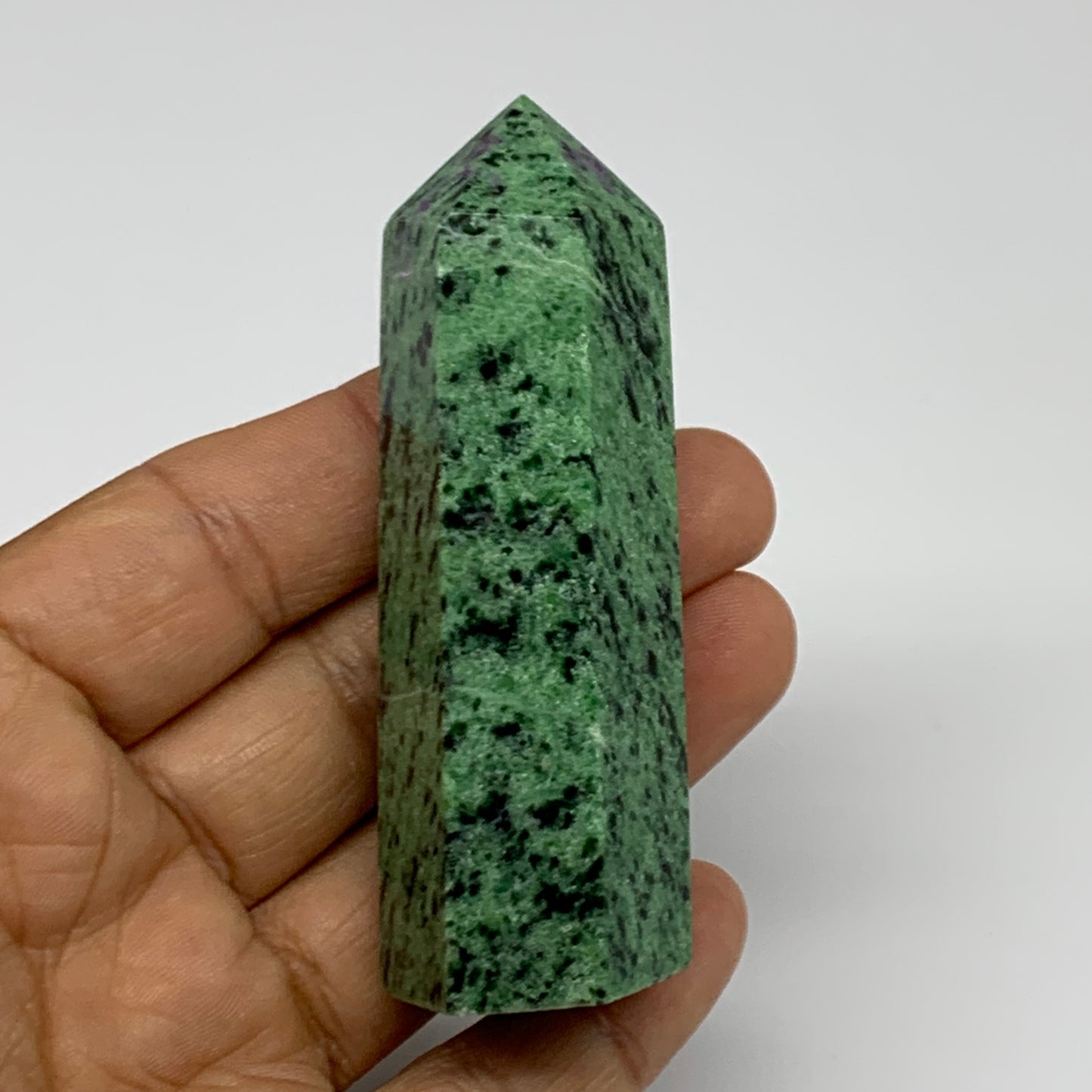 108.8g, 3"x0.9", Natural Ruby Zoisite Tower Point Obelisk @India, B31468