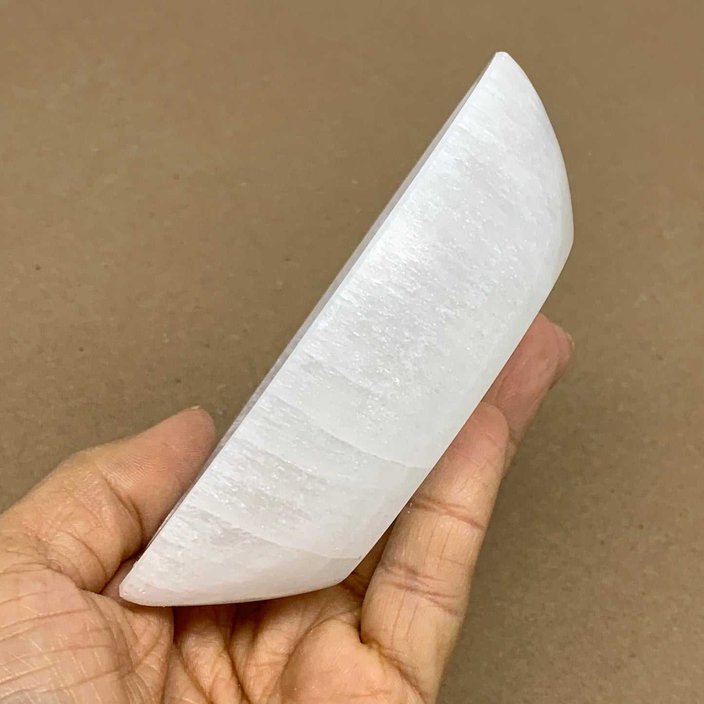 233g, 4.6"x2.7"x1.1", Natural Eye Shape Selenite Bowl Crystals, B36162