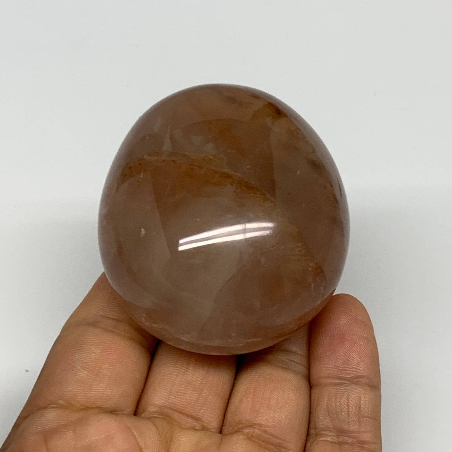 170.9g,2.3"x2.1"x1.5", Red Hematoid Fire Quartz Palm-Stone Crystal Polished, B30