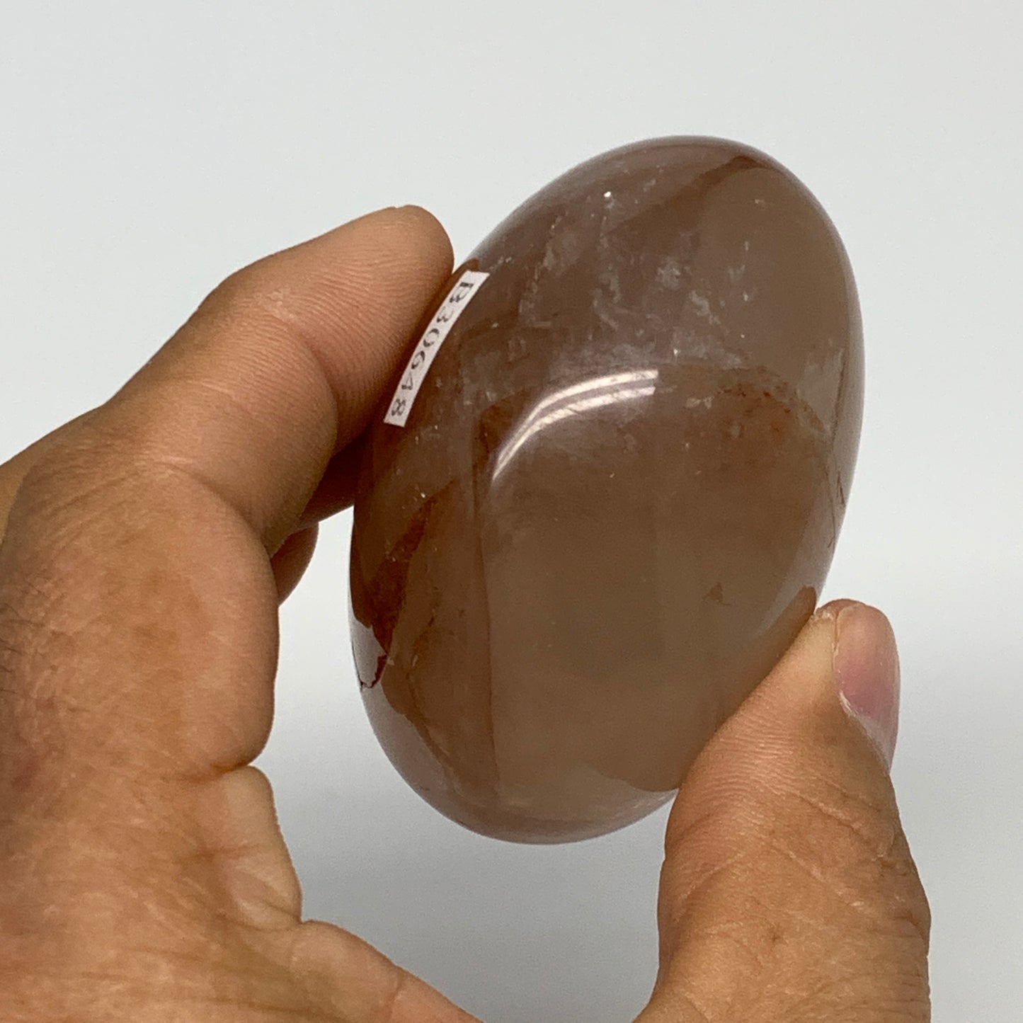 170.9g,2.3"x2.1"x1.5", Red Hematoid Fire Quartz Palm-Stone Crystal Polished, B30