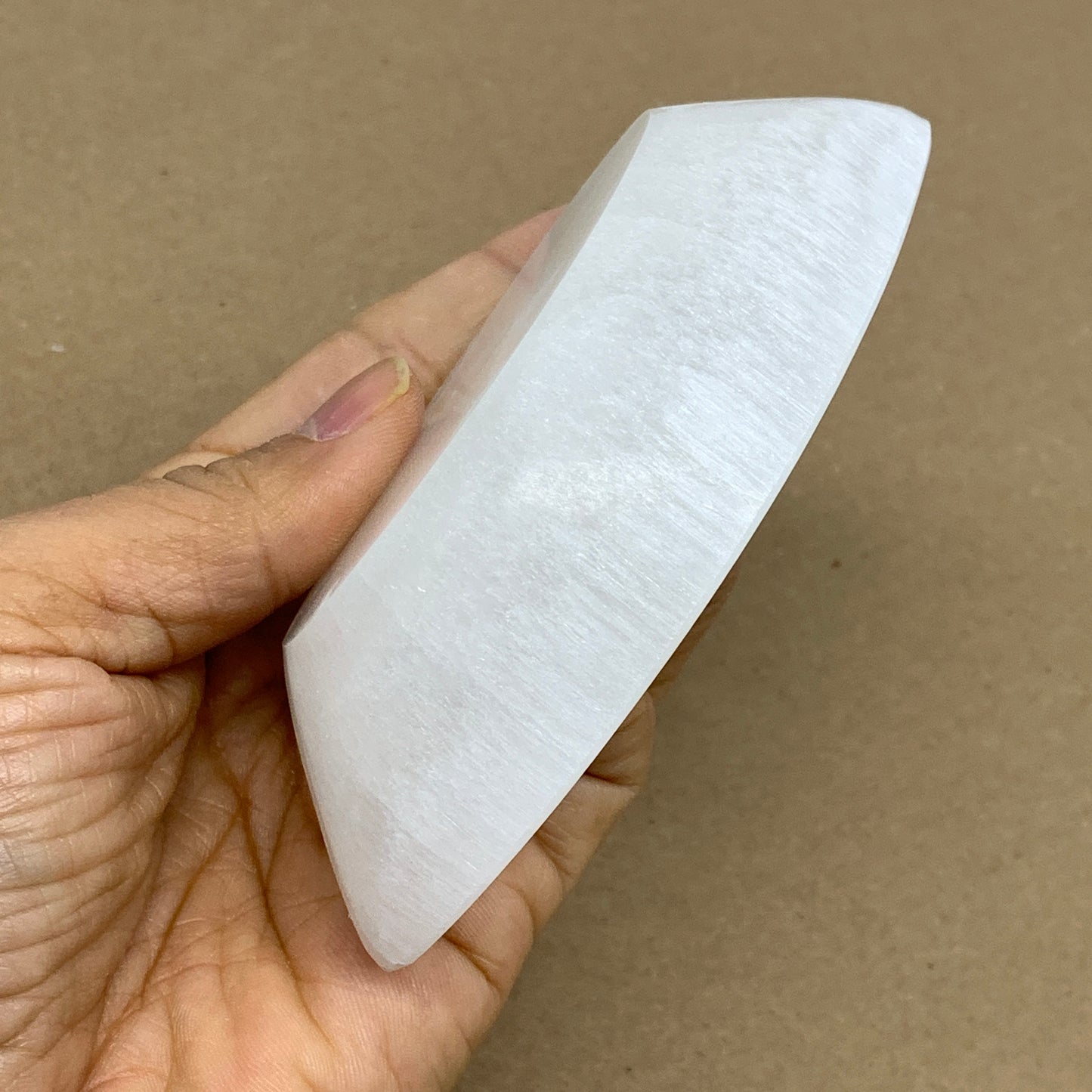 233g, 4.6"x2.7"x1.1", Natural Eye Shape Selenite Bowl Crystals, B36162