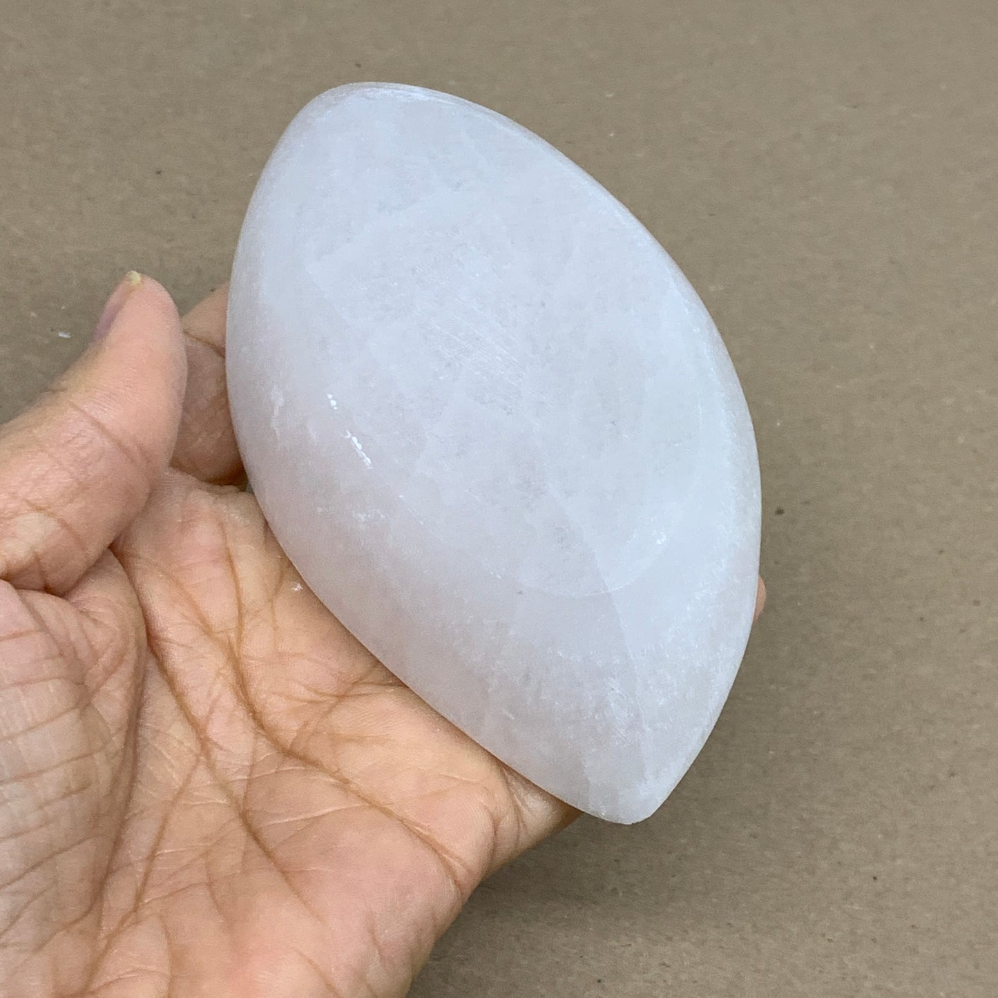 233g, 4.6"x2.7"x1.1", Natural Eye Shape Selenite Bowl Crystals, B36162