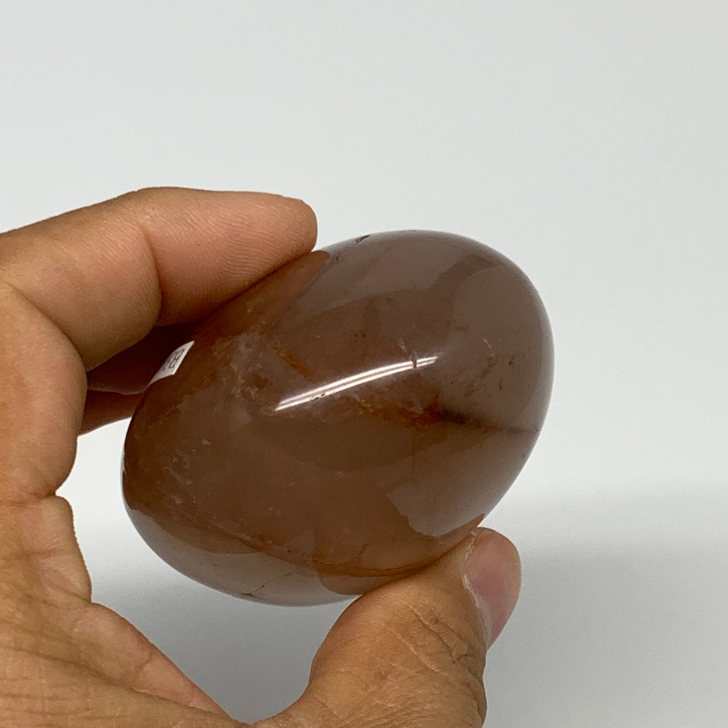 170.9g,2.3"x2.1"x1.5", Red Hematoid Fire Quartz Palm-Stone Crystal Polished, B30