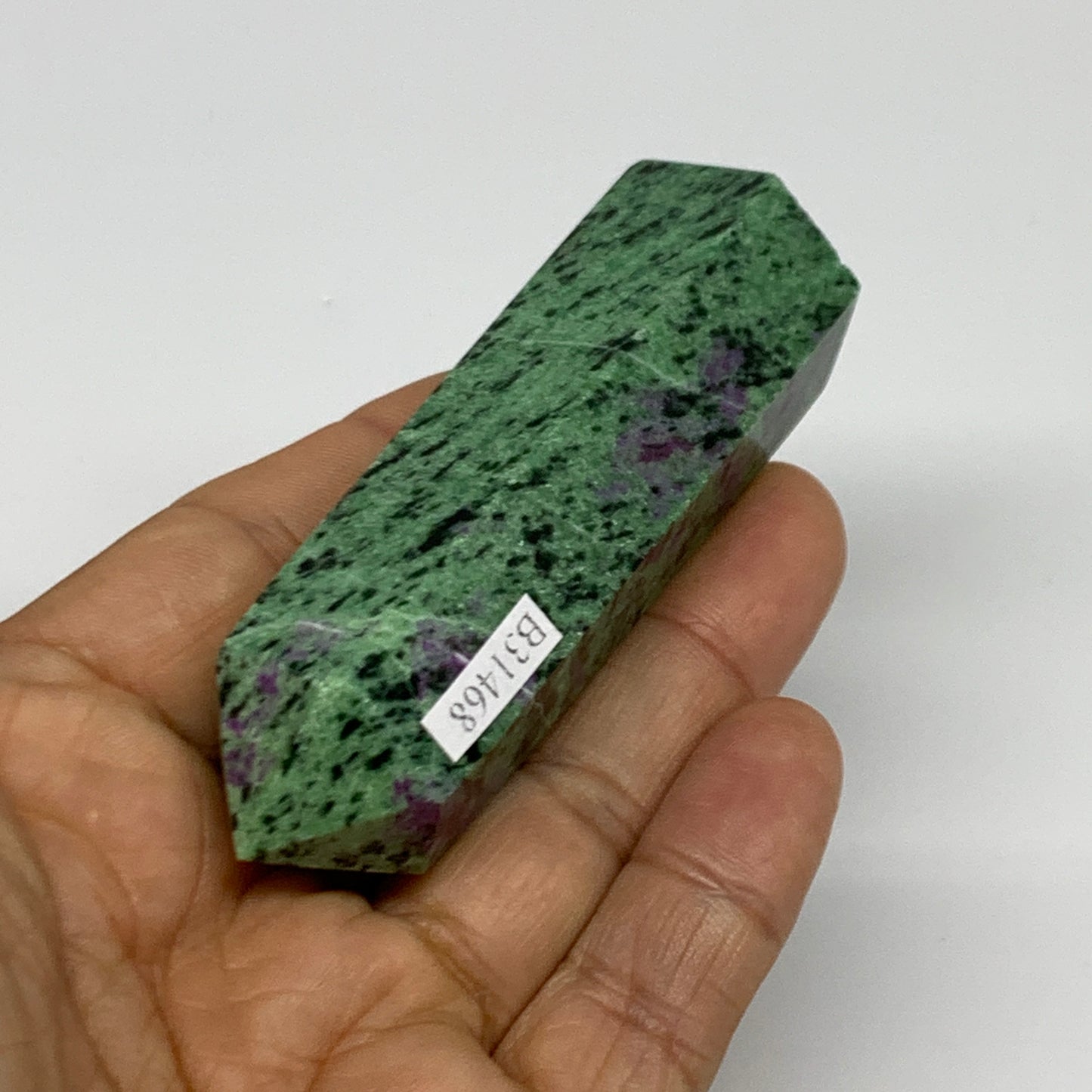 108.8g, 3"x0.9", Natural Ruby Zoisite Tower Point Obelisk @India, B31468