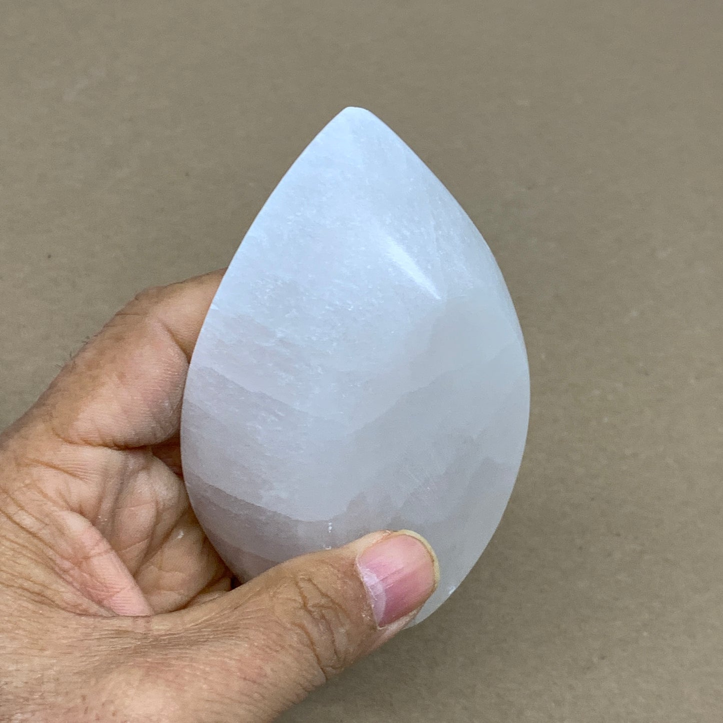 233g, 4.6"x2.7"x1.1", Natural Eye Shape Selenite Bowl Crystals, B36162