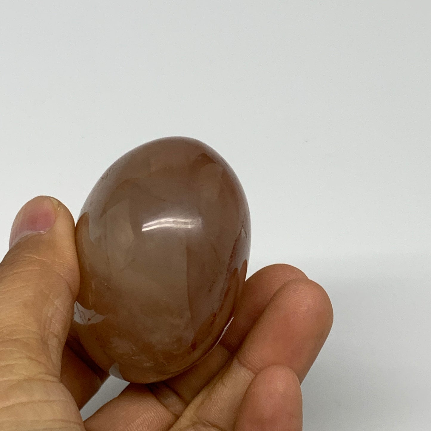 170.9g,2.3"x2.1"x1.5", Red Hematoid Fire Quartz Palm-Stone Crystal Polished, B30