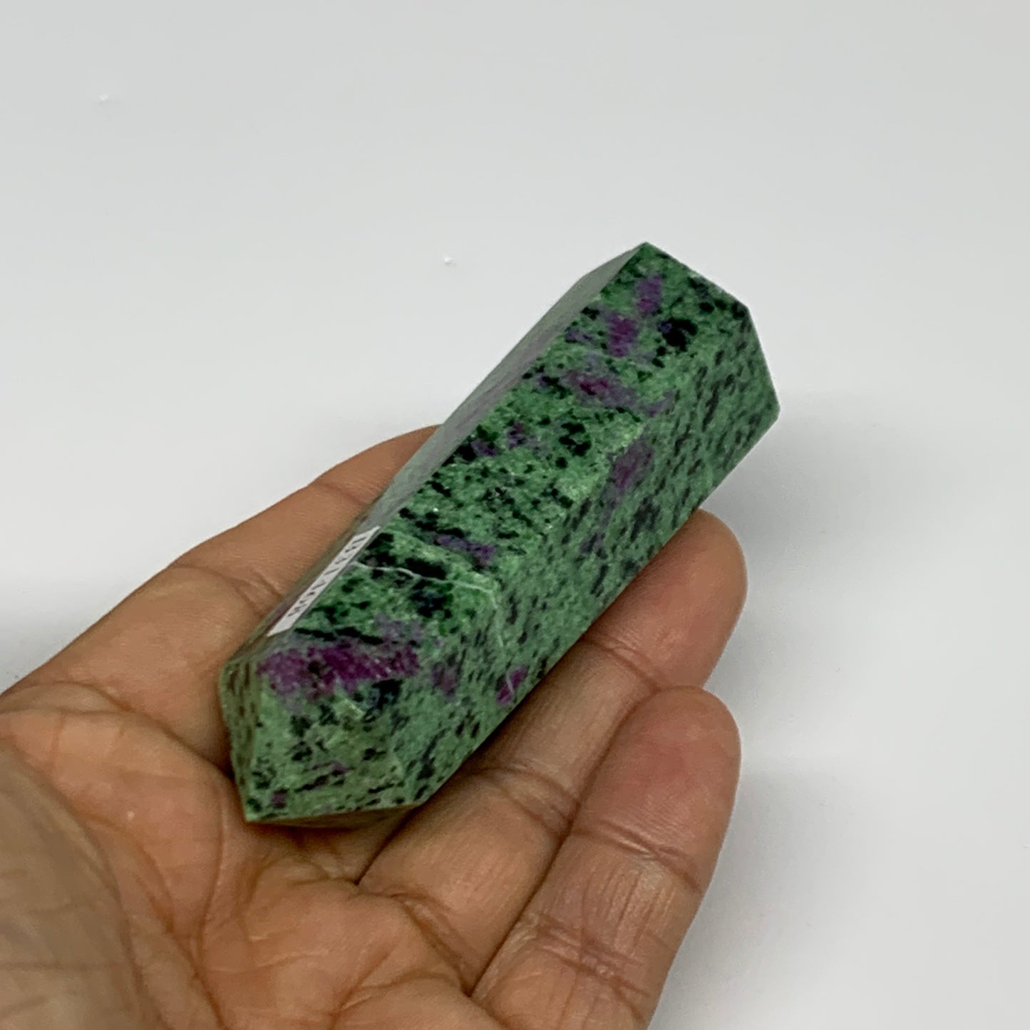 108.8g, 3"x0.9", Natural Ruby Zoisite Tower Point Obelisk @India, B31468