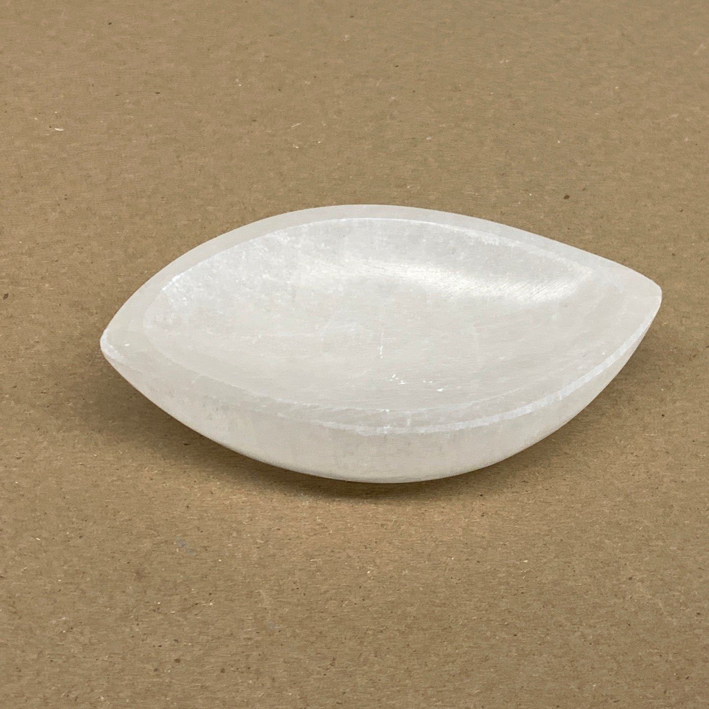 233g, 4.6"x2.7"x1.1", Natural Eye Shape Selenite Bowl Crystals, B36162