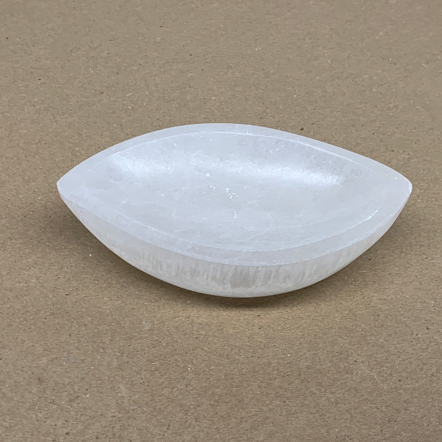 233g, 4.6"x2.7"x1.1", Natural Eye Shape Selenite Bowl Crystals, B36162