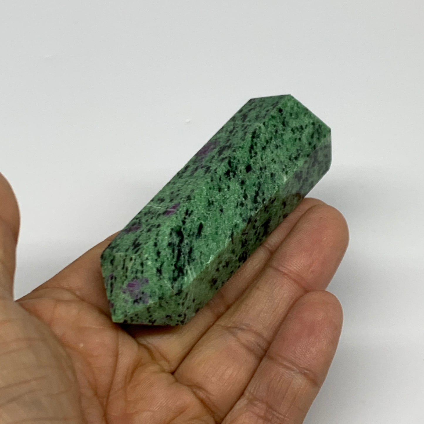 108.8g, 3"x0.9", Natural Ruby Zoisite Tower Point Obelisk @India, B31468