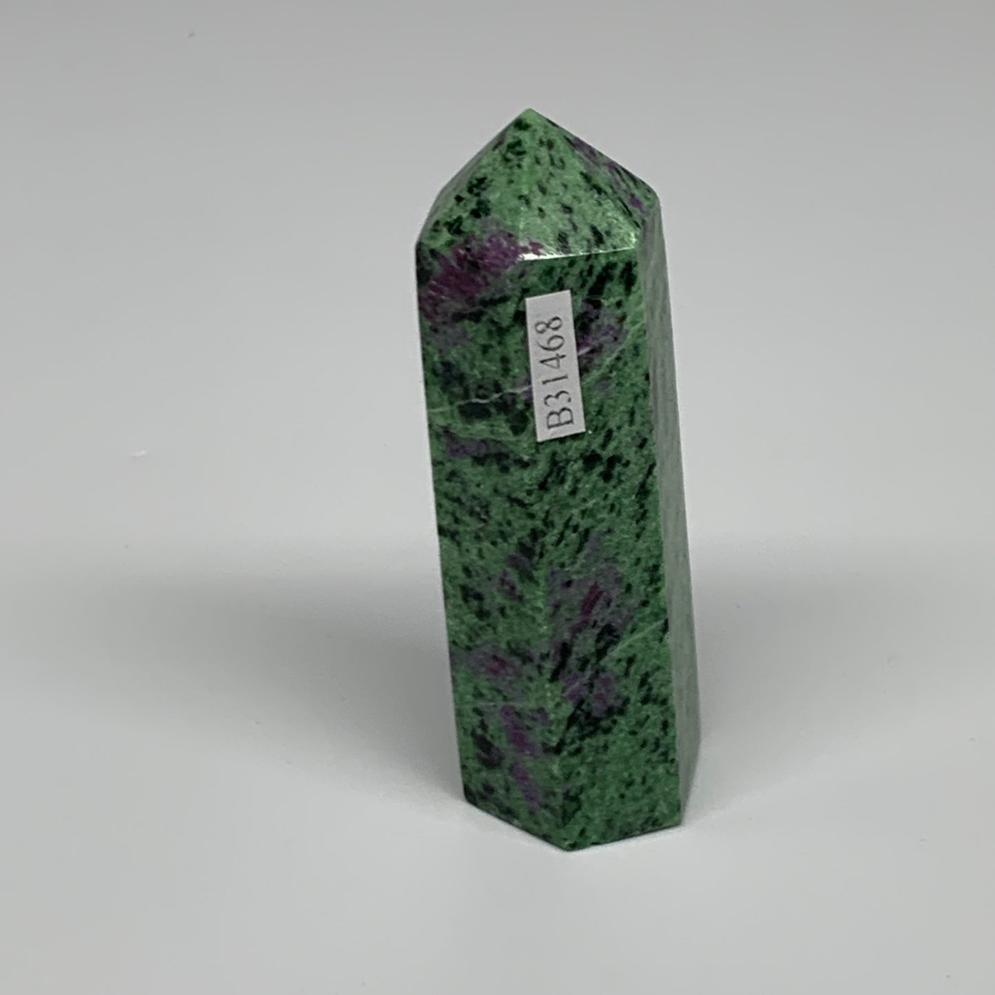 108.8g, 3"x0.9", Natural Ruby Zoisite Tower Point Obelisk @India, B31468