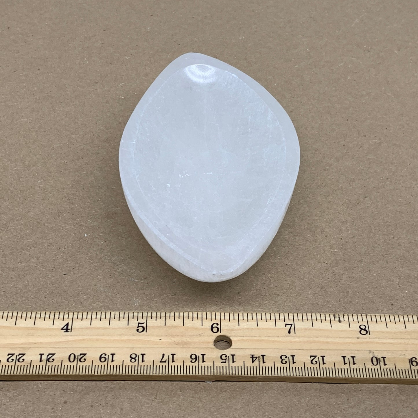 233g, 4.6"x2.7"x1.1", Natural Eye Shape Selenite Bowl Crystals, B36162