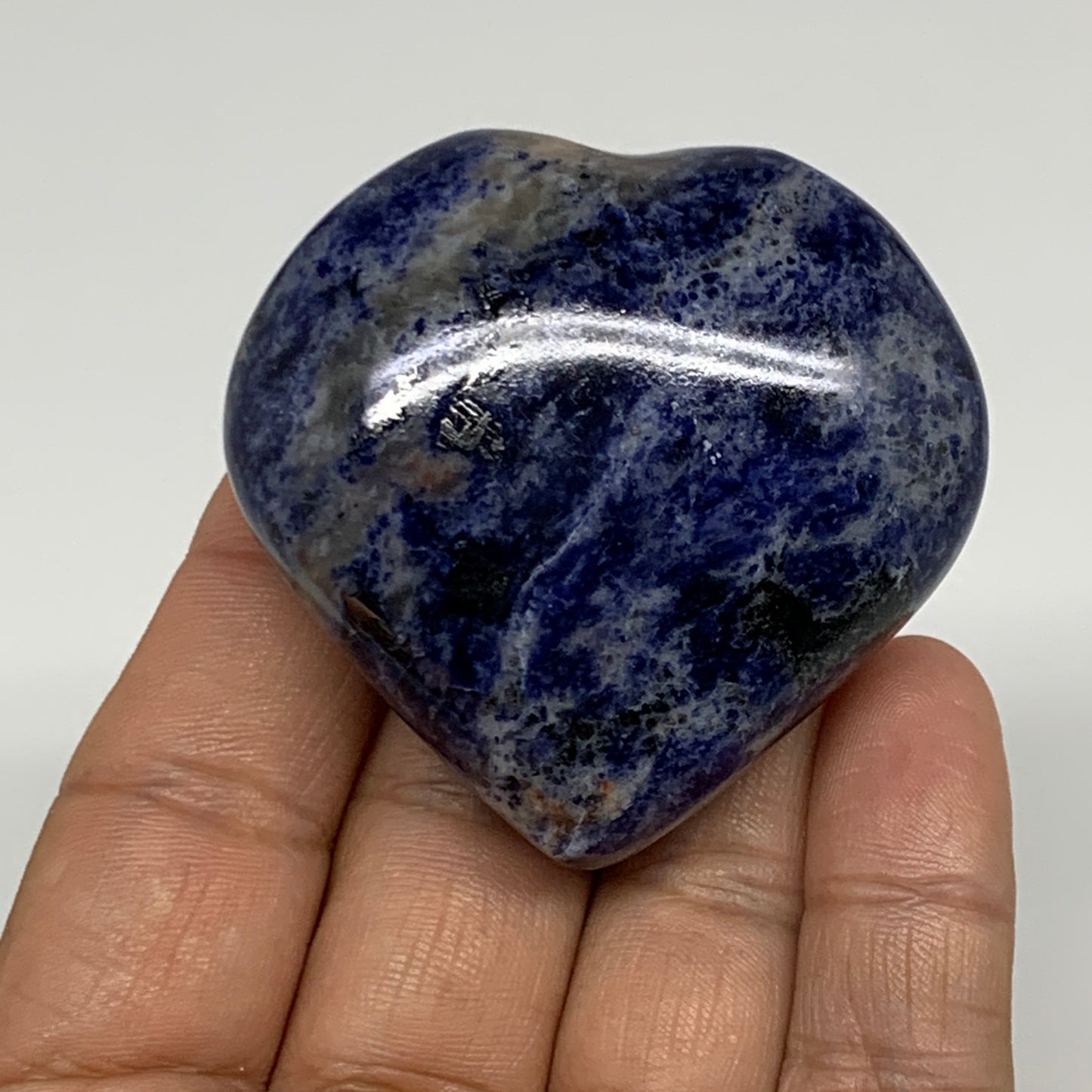 84.3g, 2"x2.1"x0.9", Natural Sodalite Heart Polished Gemstone, B34859