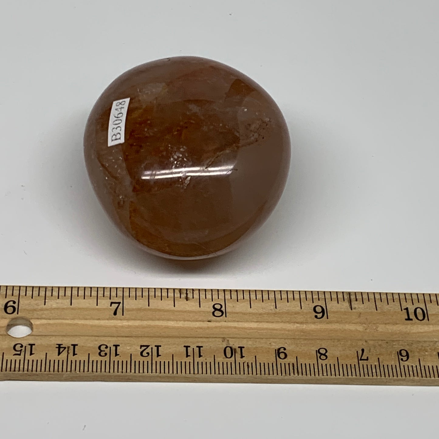 170.9g,2.3"x2.1"x1.5", Red Hematoid Fire Quartz Palm-Stone Crystal Polished, B30