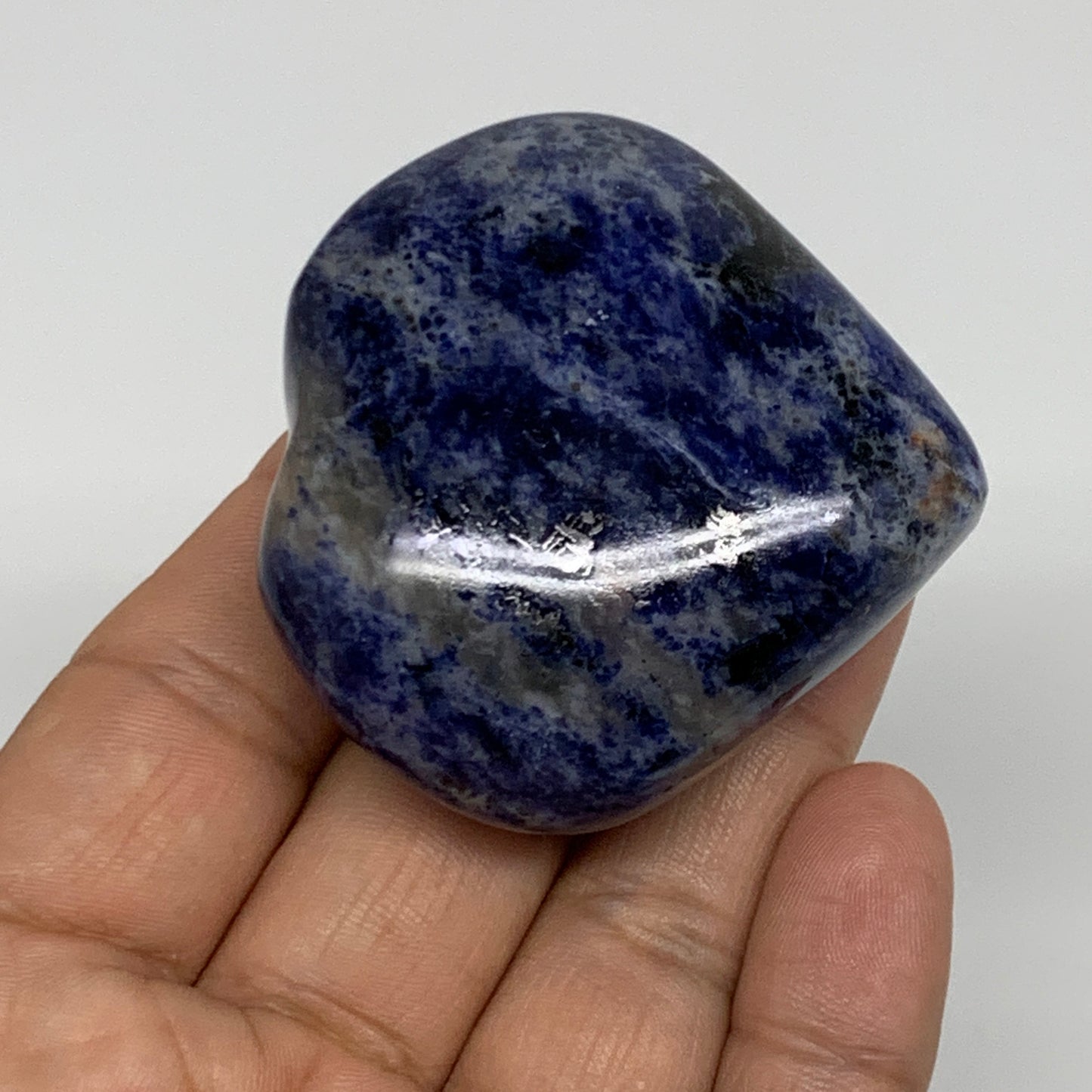 84.3g, 2"x2.1"x0.9", Natural Sodalite Heart Polished Gemstone, B34859