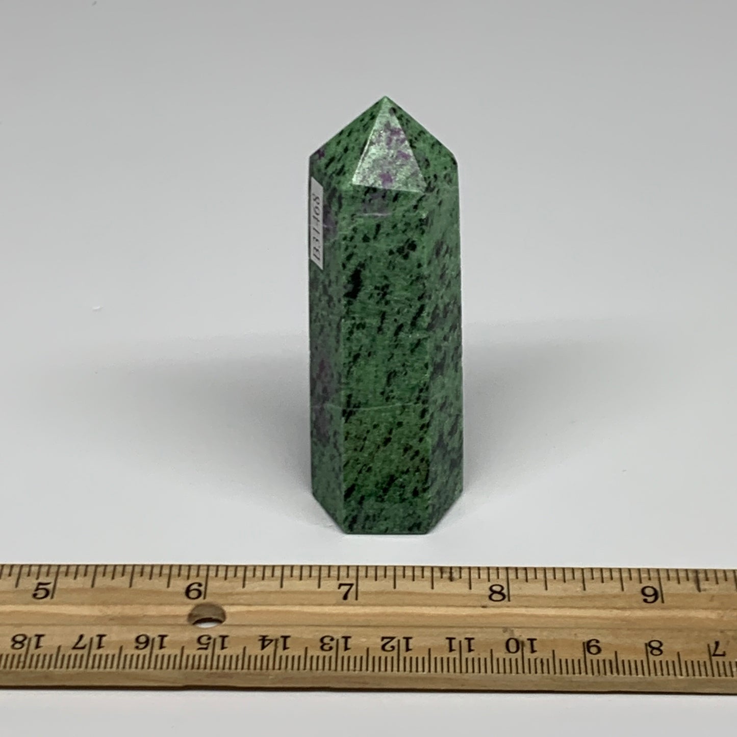 108.8g, 3"x0.9", Natural Ruby Zoisite Tower Point Obelisk @India, B31468