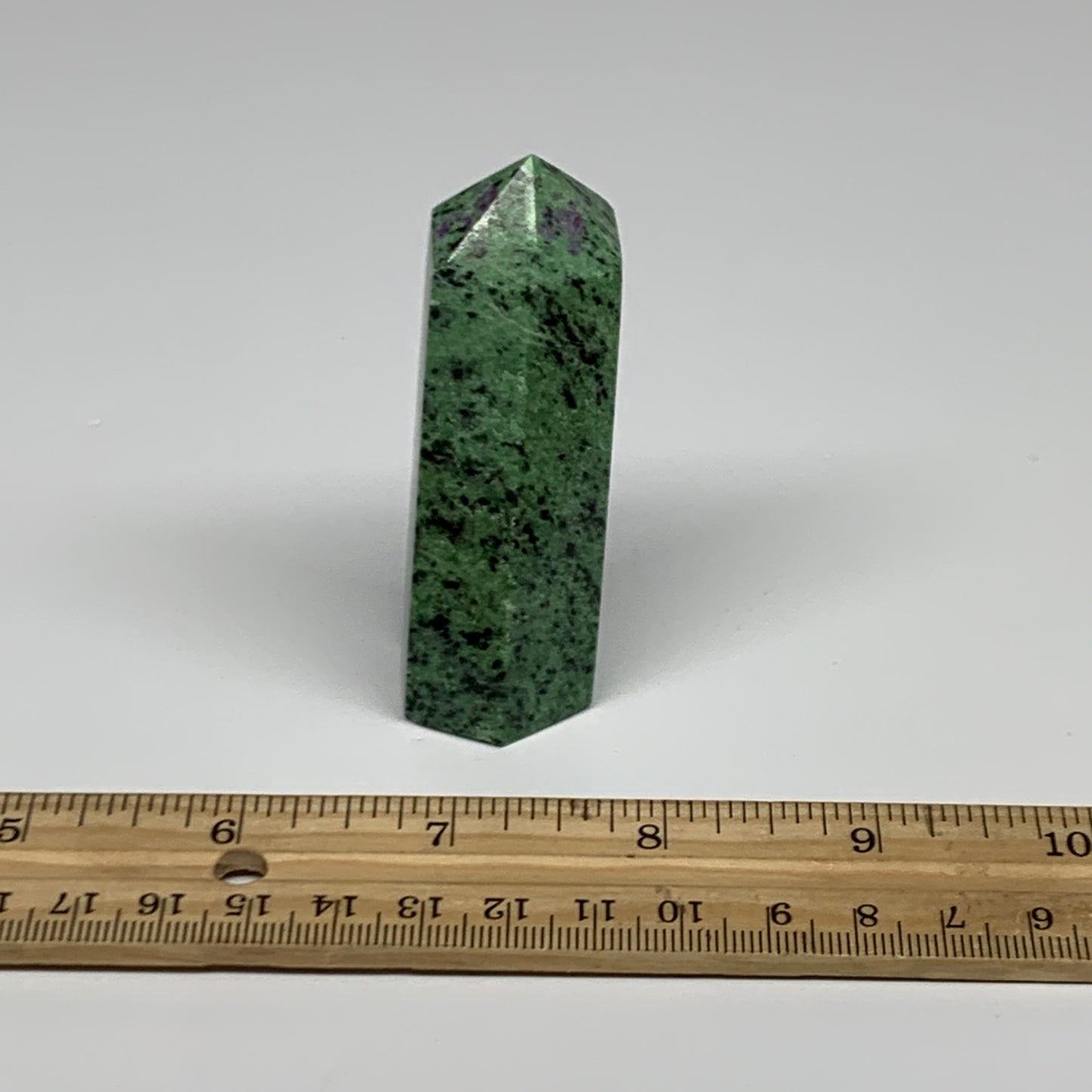 108.8g, 3"x0.9", Natural Ruby Zoisite Tower Point Obelisk @India, B31468