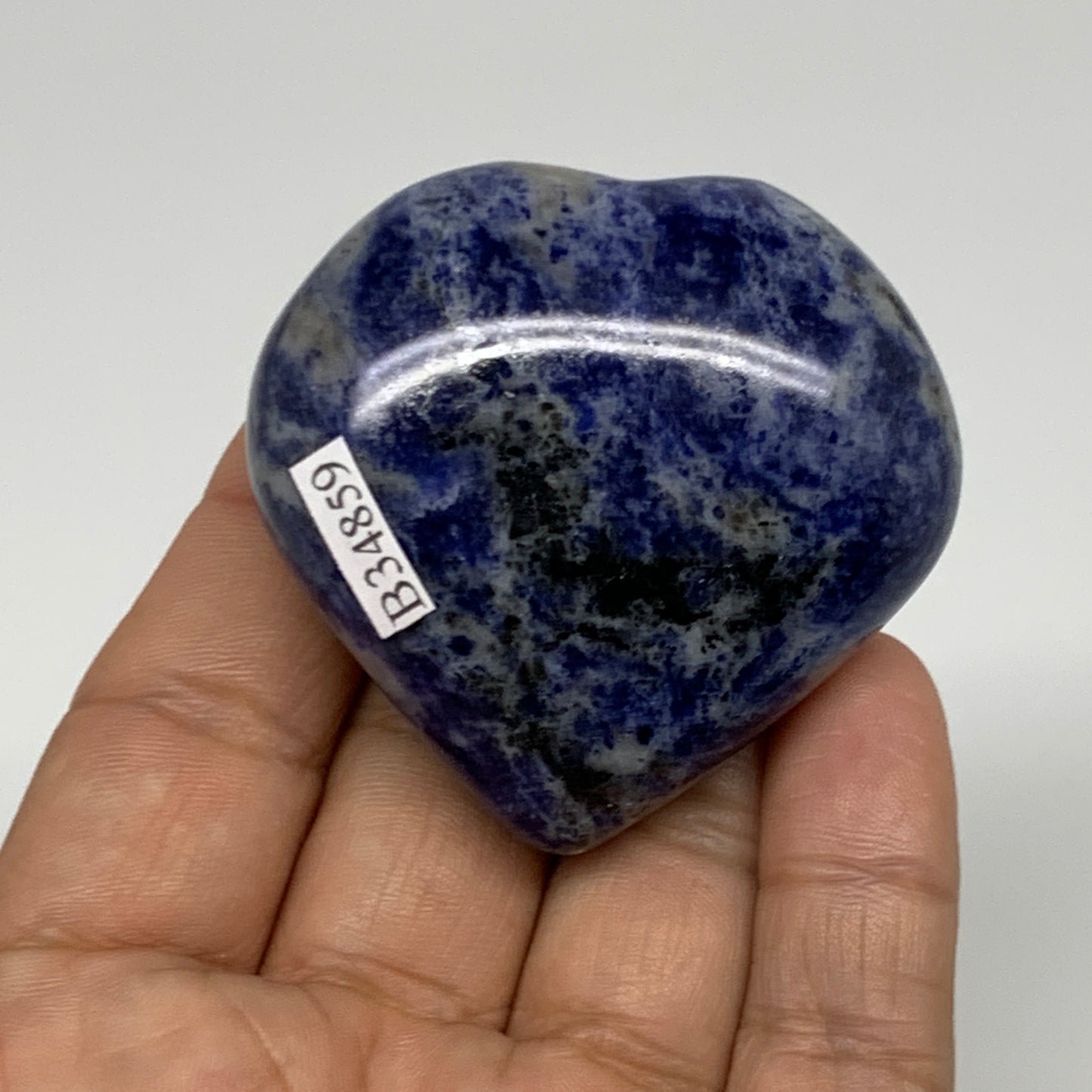84.3g, 2"x2.1"x0.9", Natural Sodalite Heart Polished Gemstone, B34859